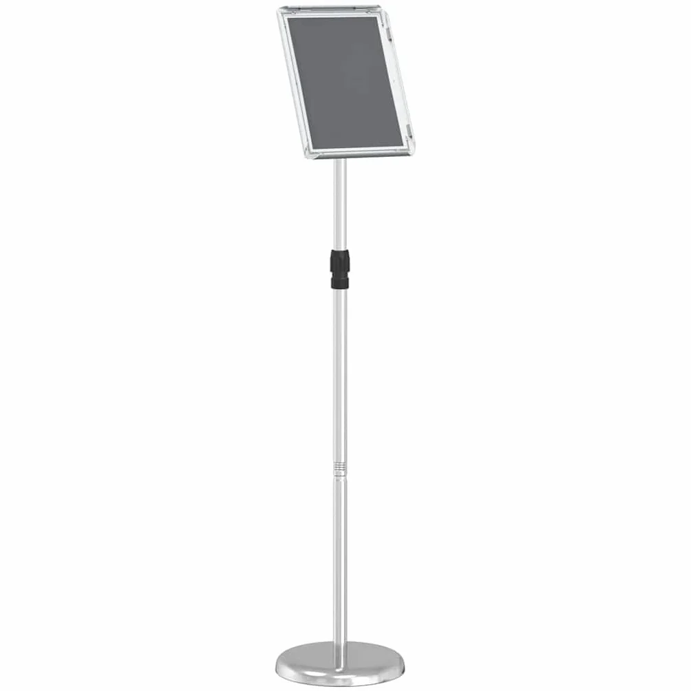 Supporto per fiere, eventi, mostre e promozioni, in alluminio, regolabile in altezza, pieghevole, 25 x 25 x 125 cm, colore: argento