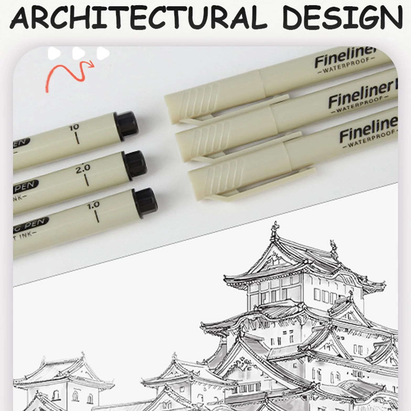 Penne da Disegno Nere 12 Pezzi Fineliner Nero Punta Fine Diverse Larghezze per Disegno Tecnico Illustrazioni Schizzi Manga