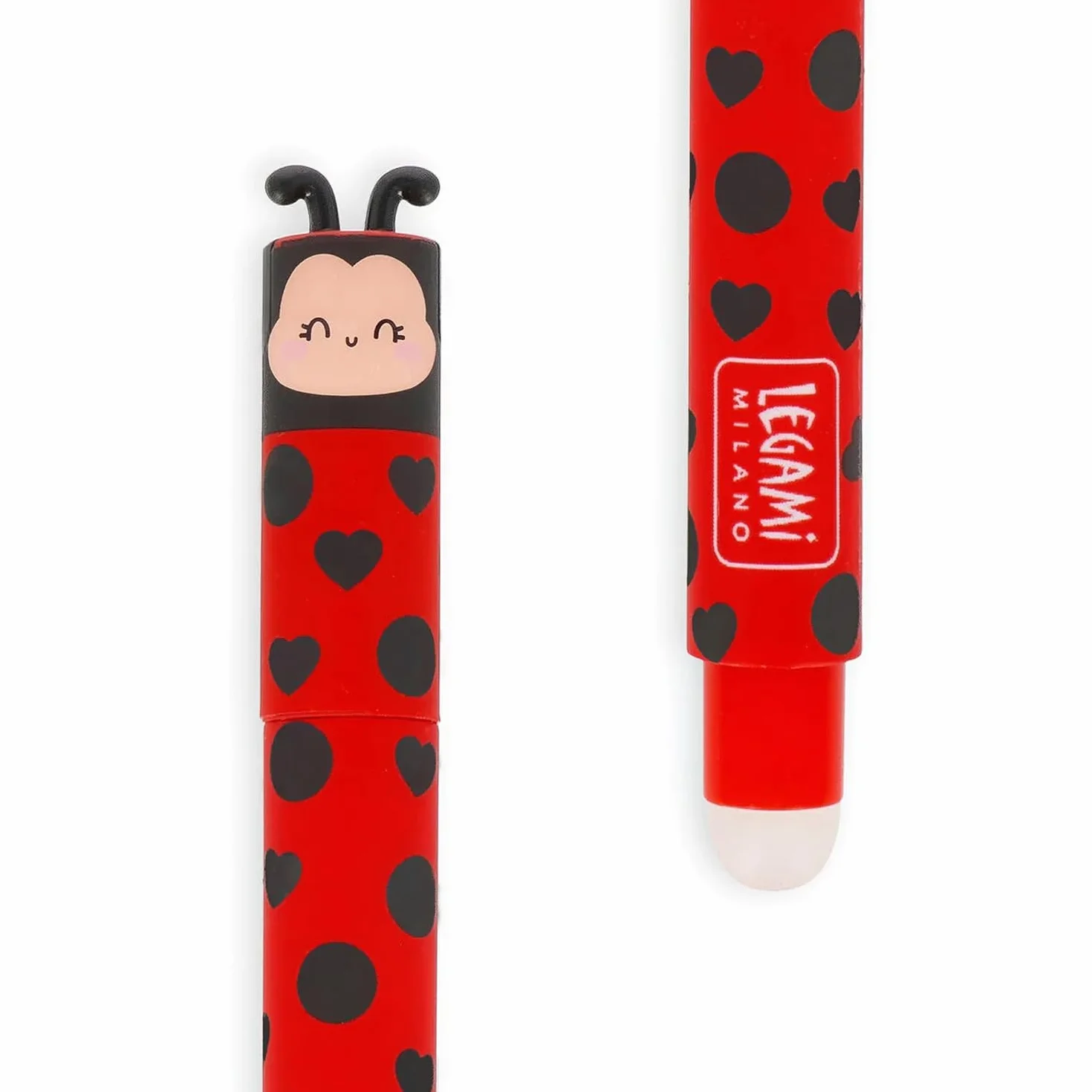 LEGAMI Set di 15 penne gel cancellabili inchiostro termosensibile 0,7 mm disegni animali coccinella mostro tigre