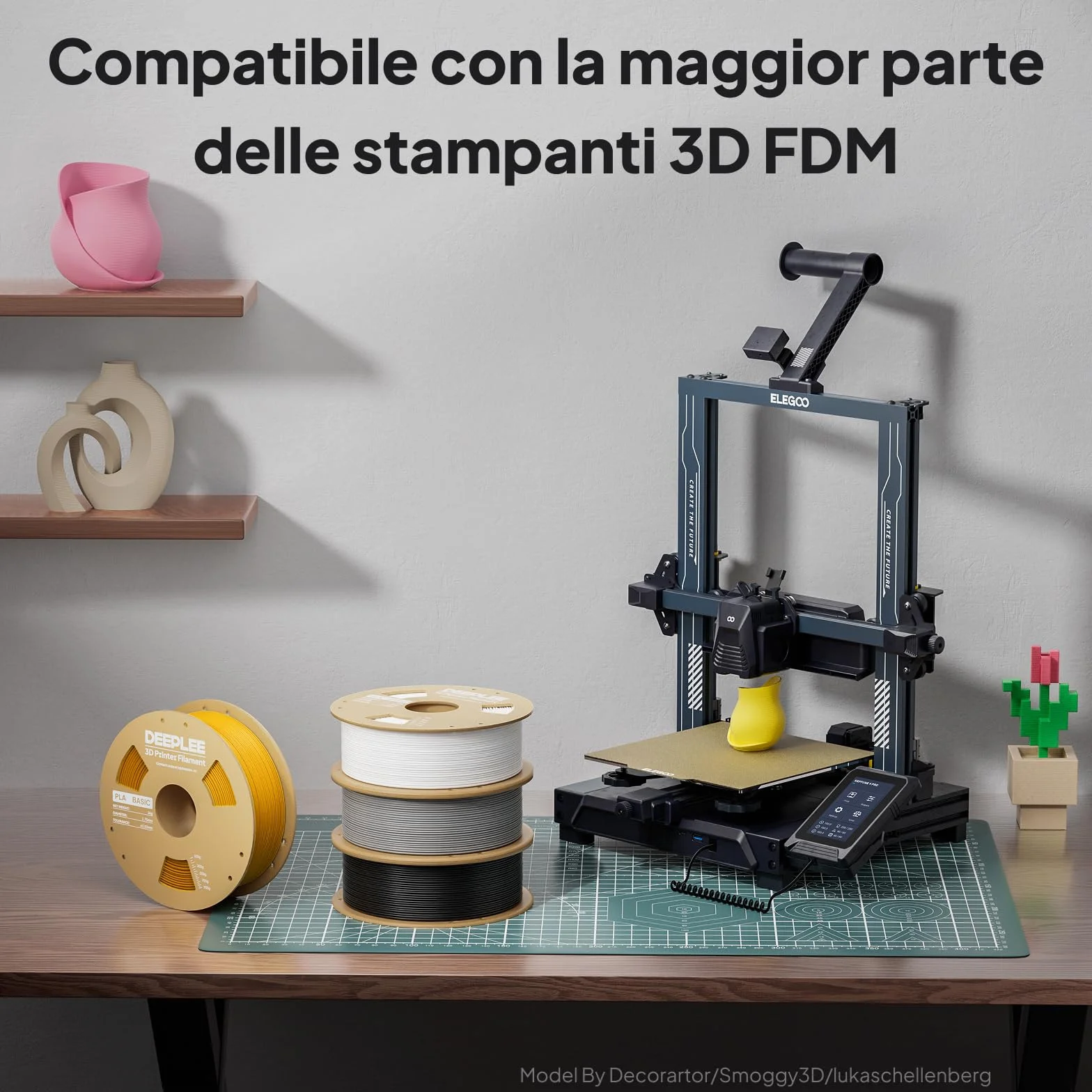 DEEPLEE Filamento PLA Basic 1.75 mm 1 kg Beige Precisione ±0.02 mm per Stampanti FDM