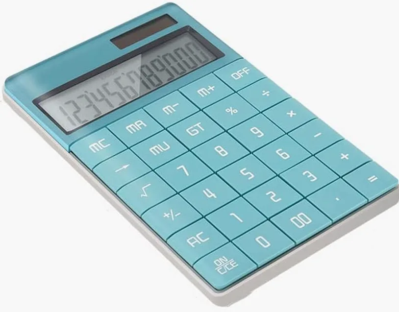 Calcolatrice da tavolo, calcolatrice Display a 12 cifre Calcolatrice for ufficio finanziario con pulsante grande Calcolatrice portatile for sistema a doppia alimentazione a grande schermo (Color : A,
