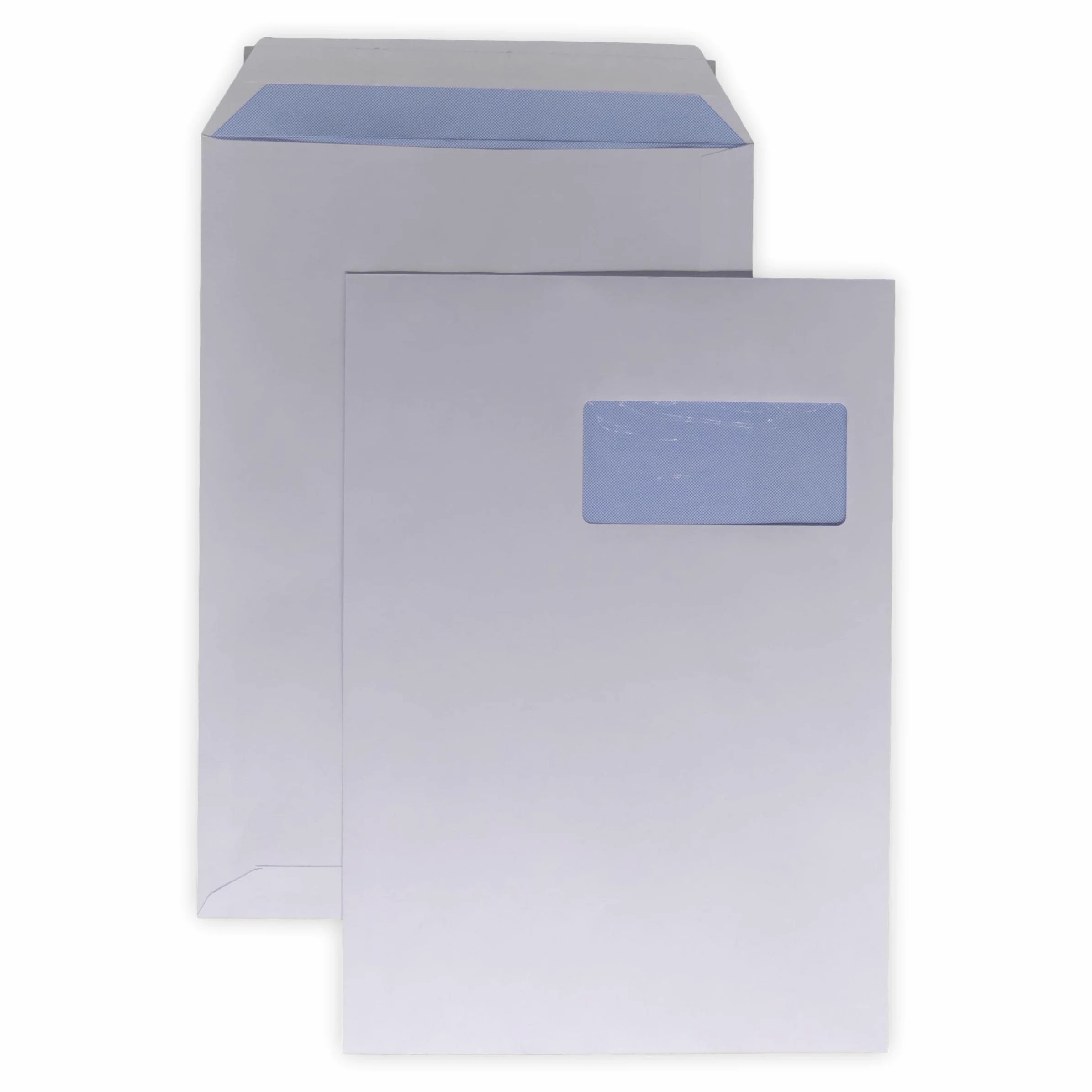 500 busta A4 con pouch finestra posta - C4 carta bianca formato 90g finestra 229 x 324 mm 50 x 100 mm chiusura autoadesiva