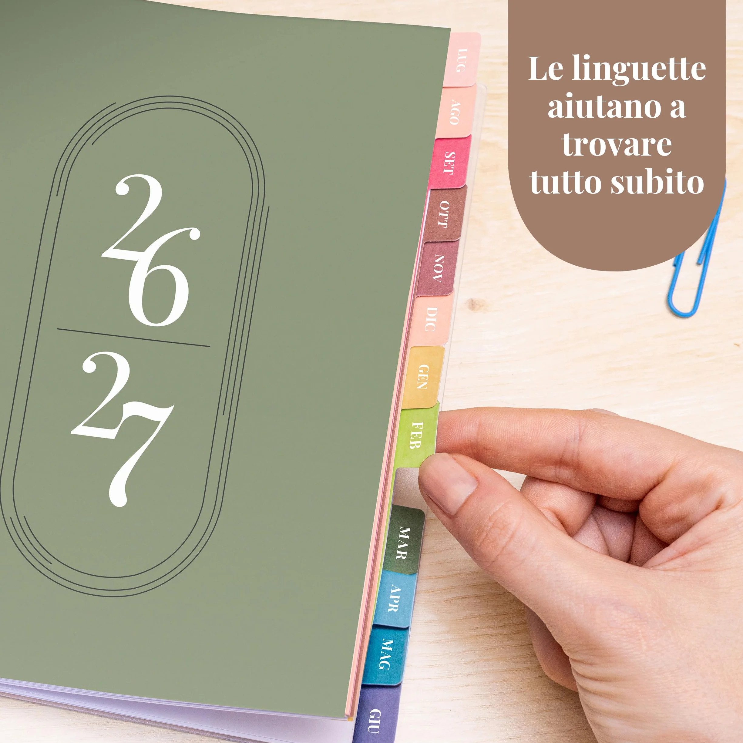 Rileys Agenda Accademica 2026–2027 Settimanale con Giornaliera Planner Scuola Lavoro 20x15 cm Verde Italiano