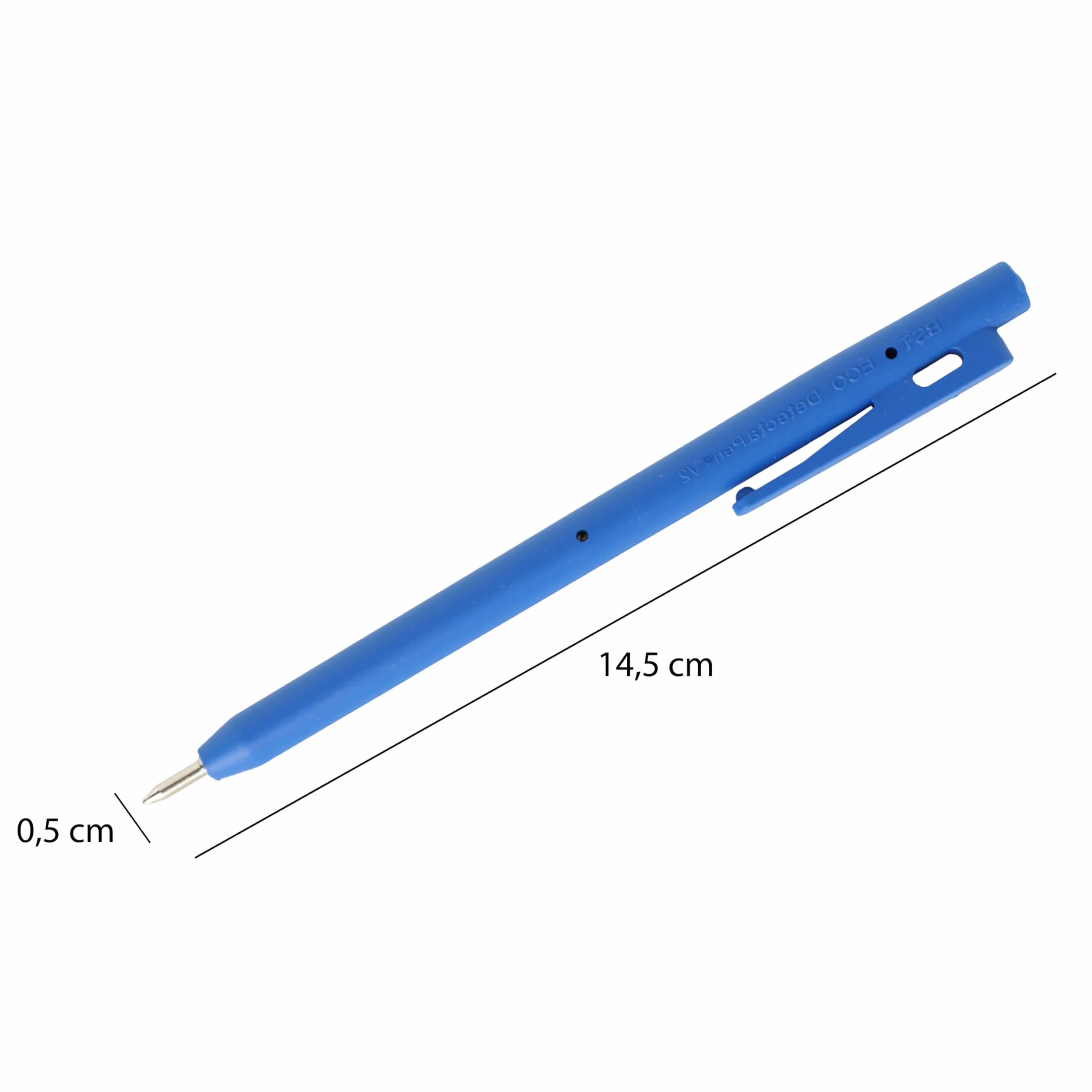 Maya Professional Tools ST1EV221C-2/2 Penna rilevabile in metallo e raggi X, inchiostro normale, con clip, 50 unità, corpo blu, inchiostro blu