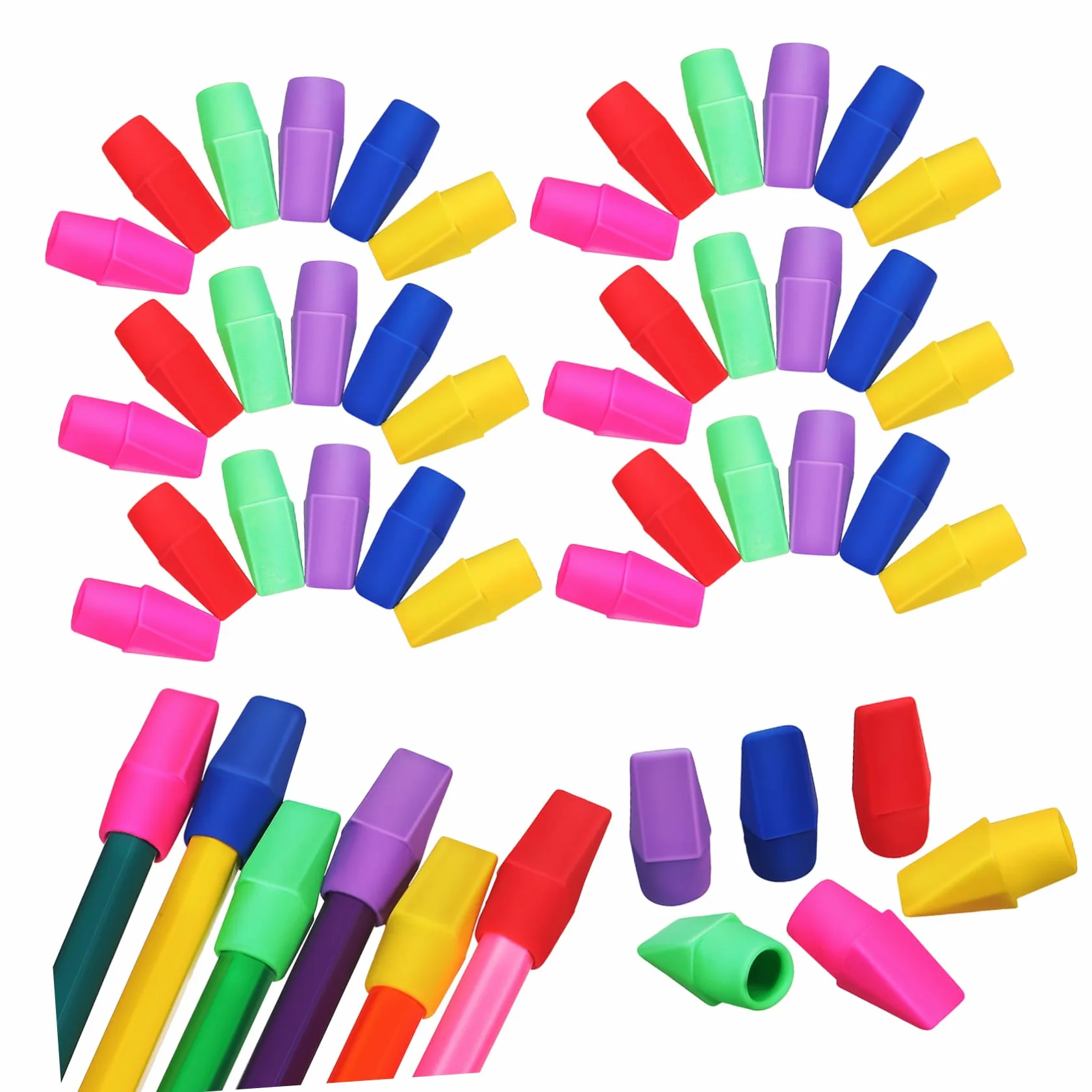 SHINEOFI 5 Set Topper Per Gomme Da Matita Cancelleria Per Gomme Da Matita Marcatori Alla Rinfusa Mini Matite Gomme A Secco Aula Gomma Da Matita Superiore Gomme Per Tappi 120 Pezzi * 5