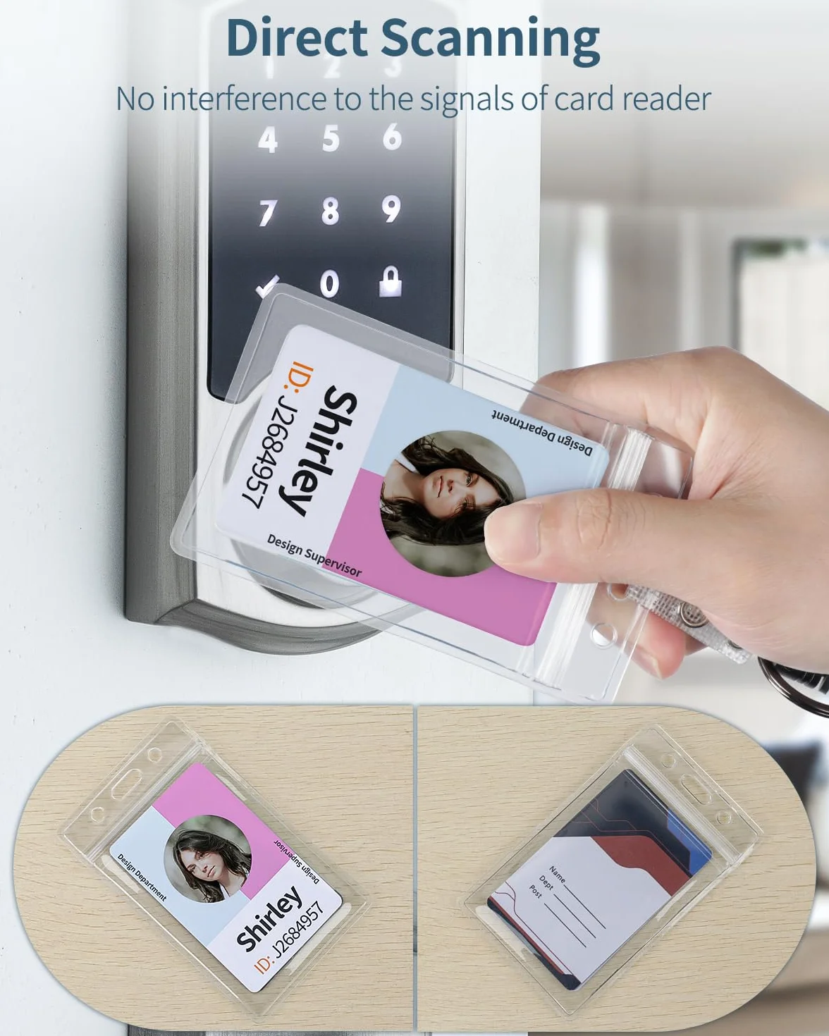 Uniclife Porta Badge per Carta d'Identità Verticale Impermeabile Custodia Trasparente Protettiva per Patente, Confezione da 6