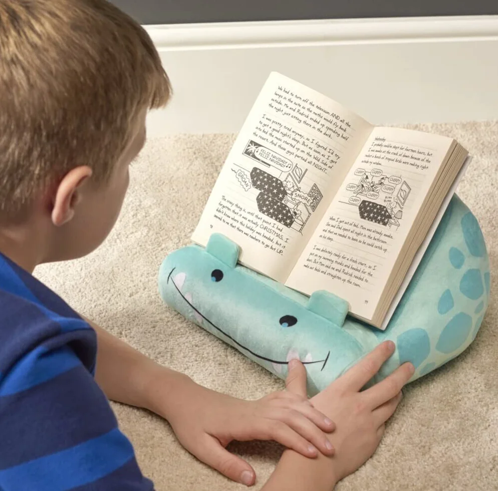 Leggio in tessuto per bambini Cuddly Reader Dino