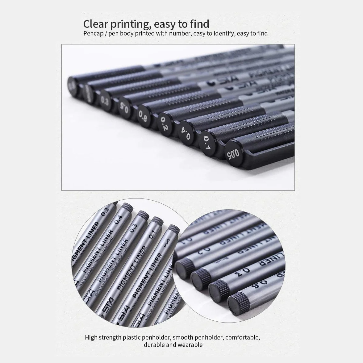 CHUKCHI Black Micro-Pen Fineliner Penne a inchiostro Impermeabile Archival Ink Set di 9 per Schizzi, Anime, Manga, Disegno Tecnico