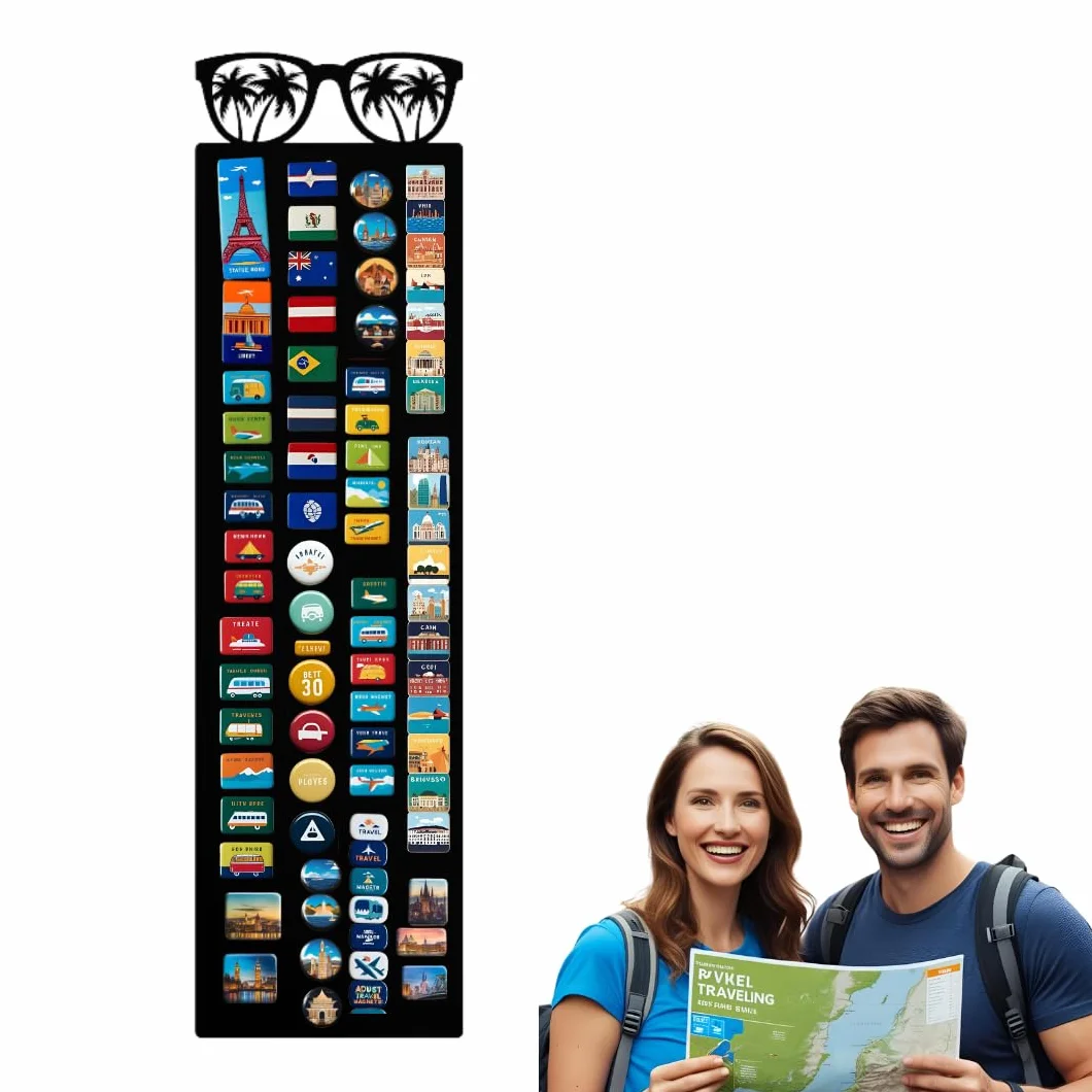 Lavagna Magnetica - Bacheca magnetica con motivo macchie sugli occhiali - Ideale per magneti e appunti - Lavagna scrivibile - incl. kit di montaggio - 80x21 cm - Nero
