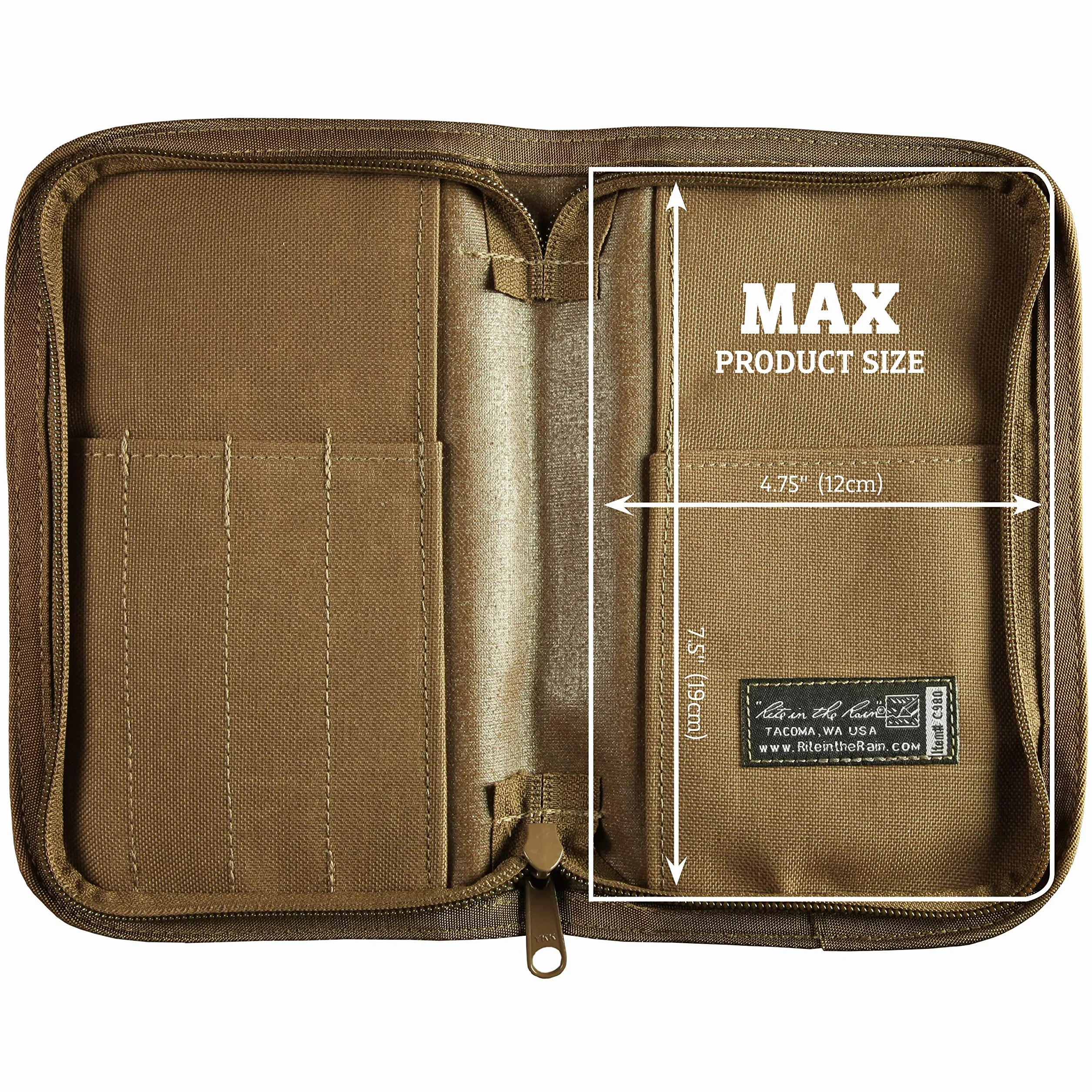 Rite in the Rain Copertina per notebook in tessuto Cordura resistente alle intemperie 14 x 21,6 cm marrone chiaro