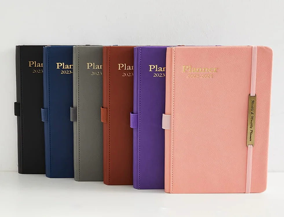 Set di 2 pianificatori giornalieri A4/A5, agenda personale con tasca interna e adesivi mensili, libri per appuntamenti