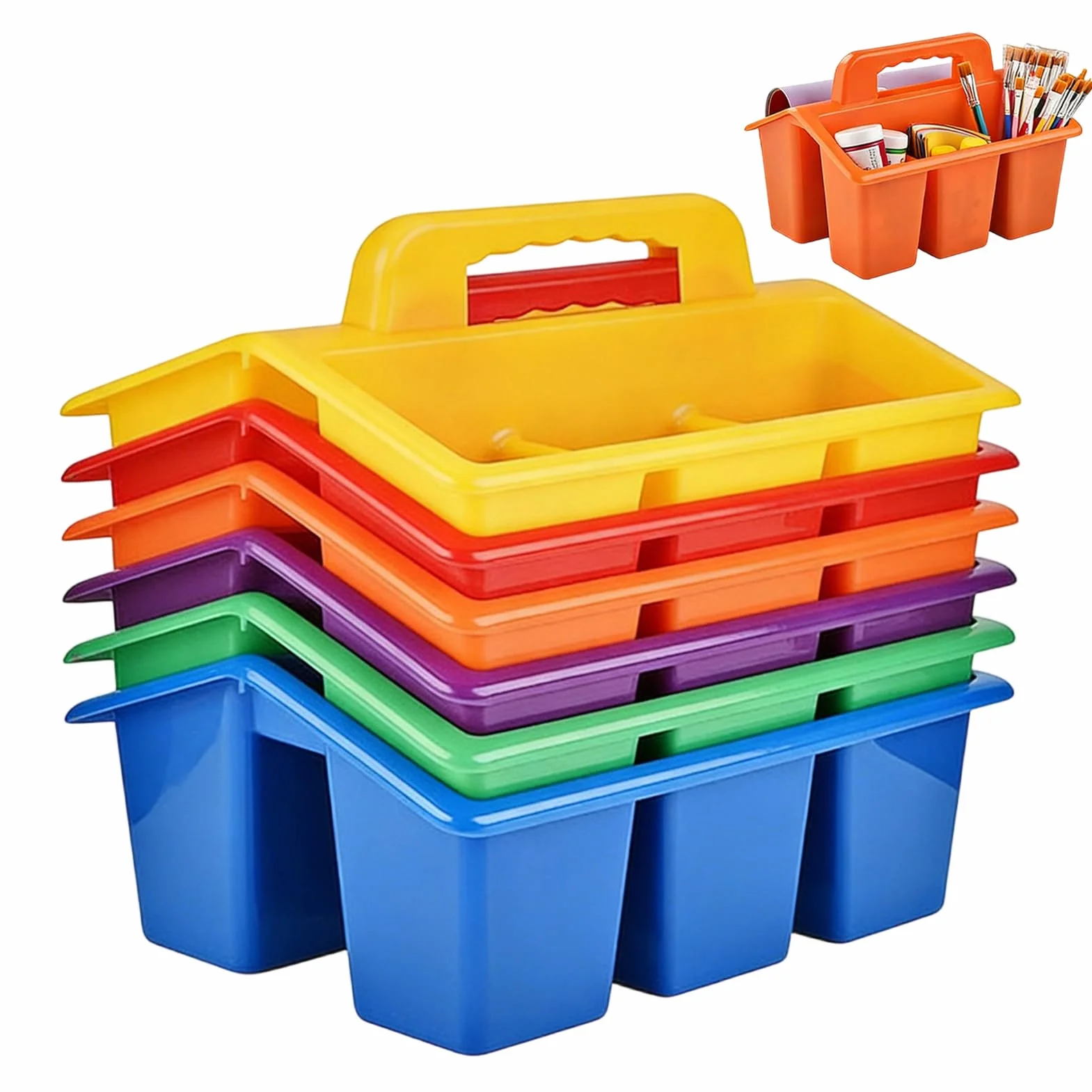 Portaoggetti da Scrivania Scomparti Multipli con Impugnatura Ergonomica | Organizer per Articoli Scolastici Per Arte Camera da Studio Matite Penne Pennarelli Ragazzi e Ragazze