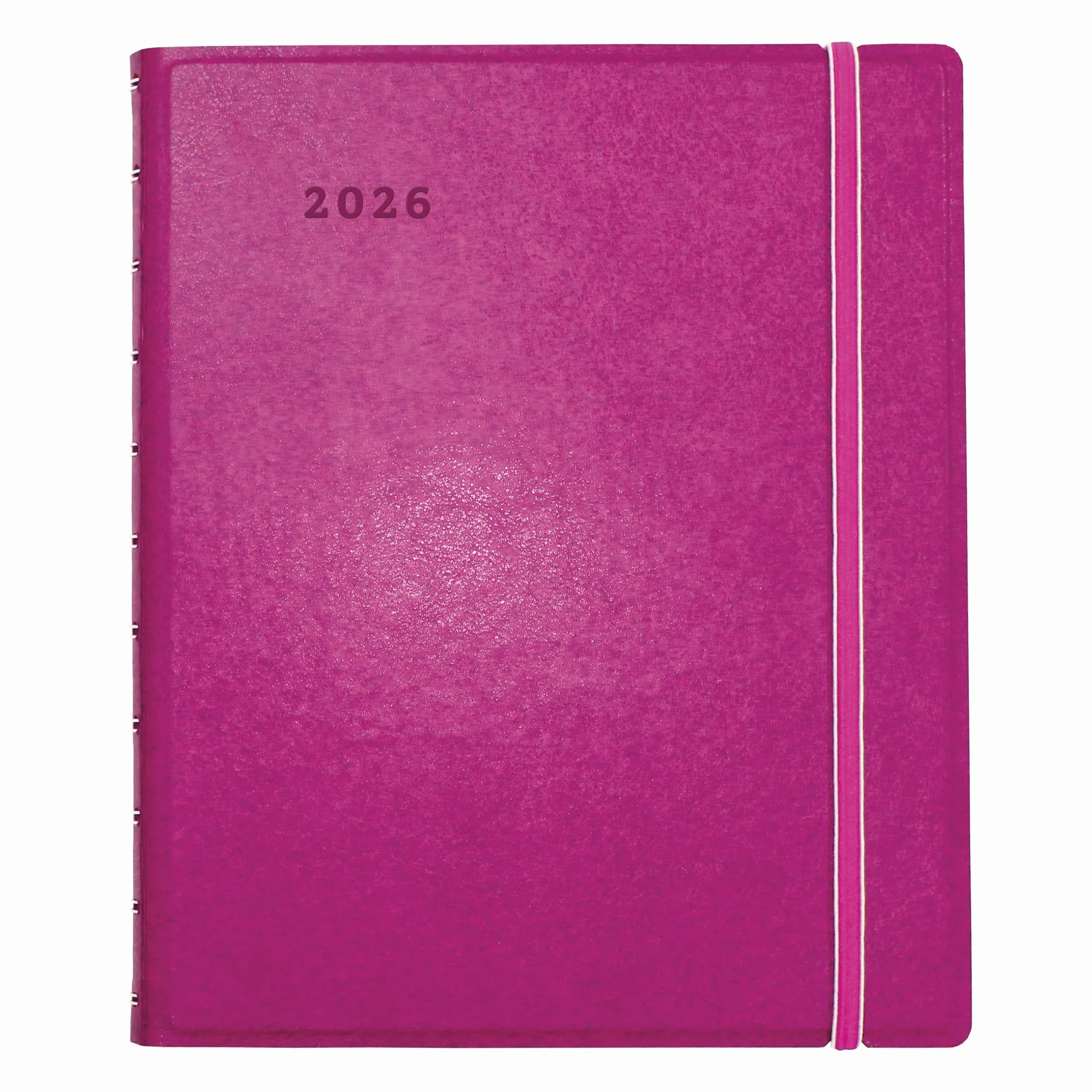 Filofax® Agenda mensile 2027, 17 mesi, da agosto 2026 a dicembre 2027, rilegatura a doppio filo, bilingue, 27,6 x 21,6 cm, fucsia (C1811003)
