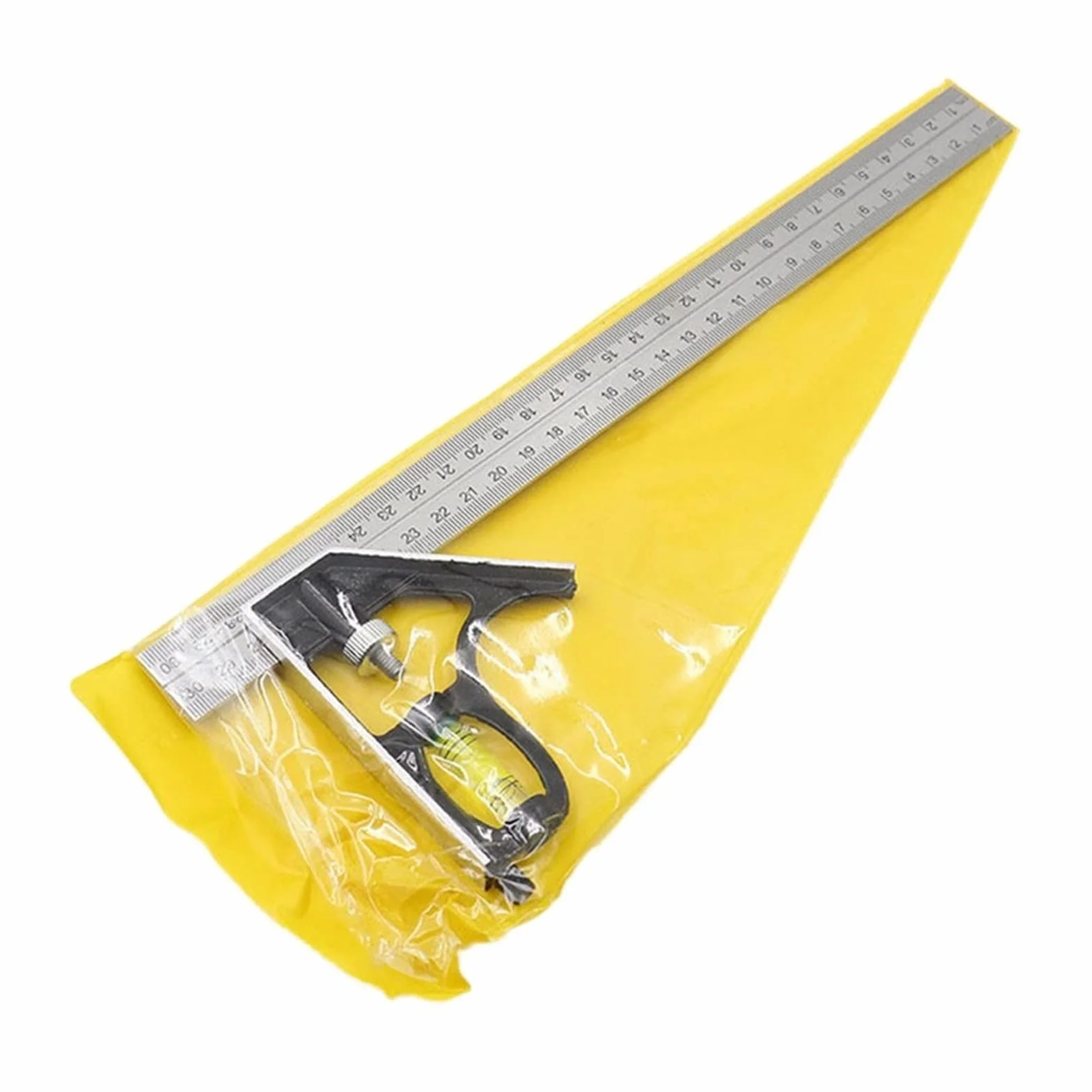 Righello ad angolo retto regolabile da 300 mm con livella a bolla e set di tracciatori, combinazione di 45/90 gradi, senza prova,Righelli(China)