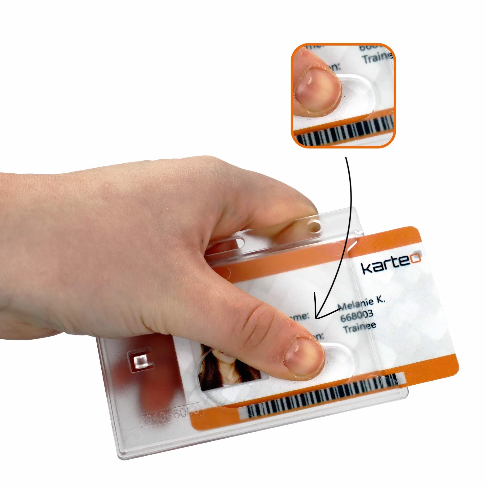Karteo® fodera per documenti con porta badge da collo in policarbonato nero