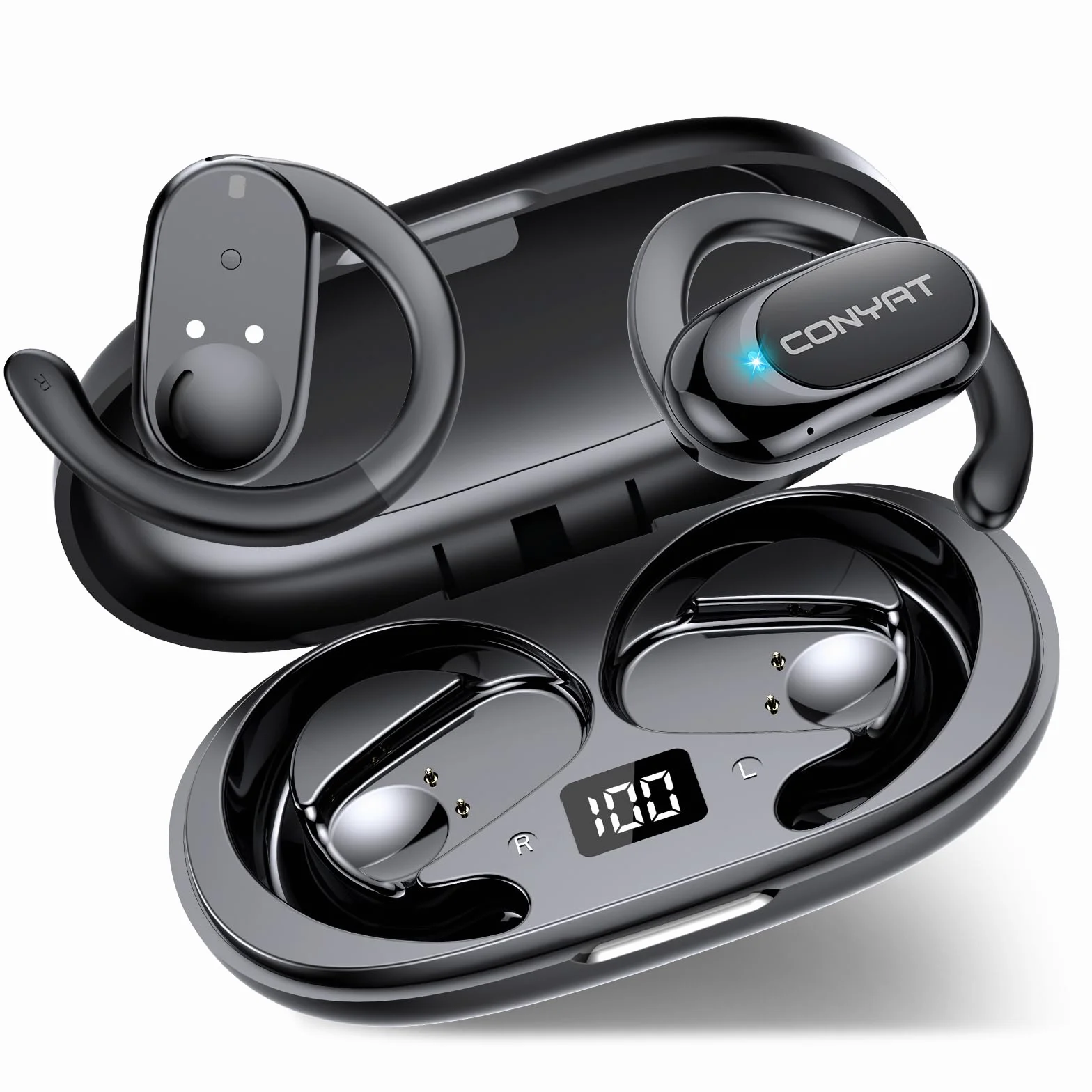Bluetooth 5.4 Auricolari traduttori in Tempo reale con 164 Lingue, 58Ore Open-Ear Cuffie Traduttore Simultaneo Vocale con 7 Modalità