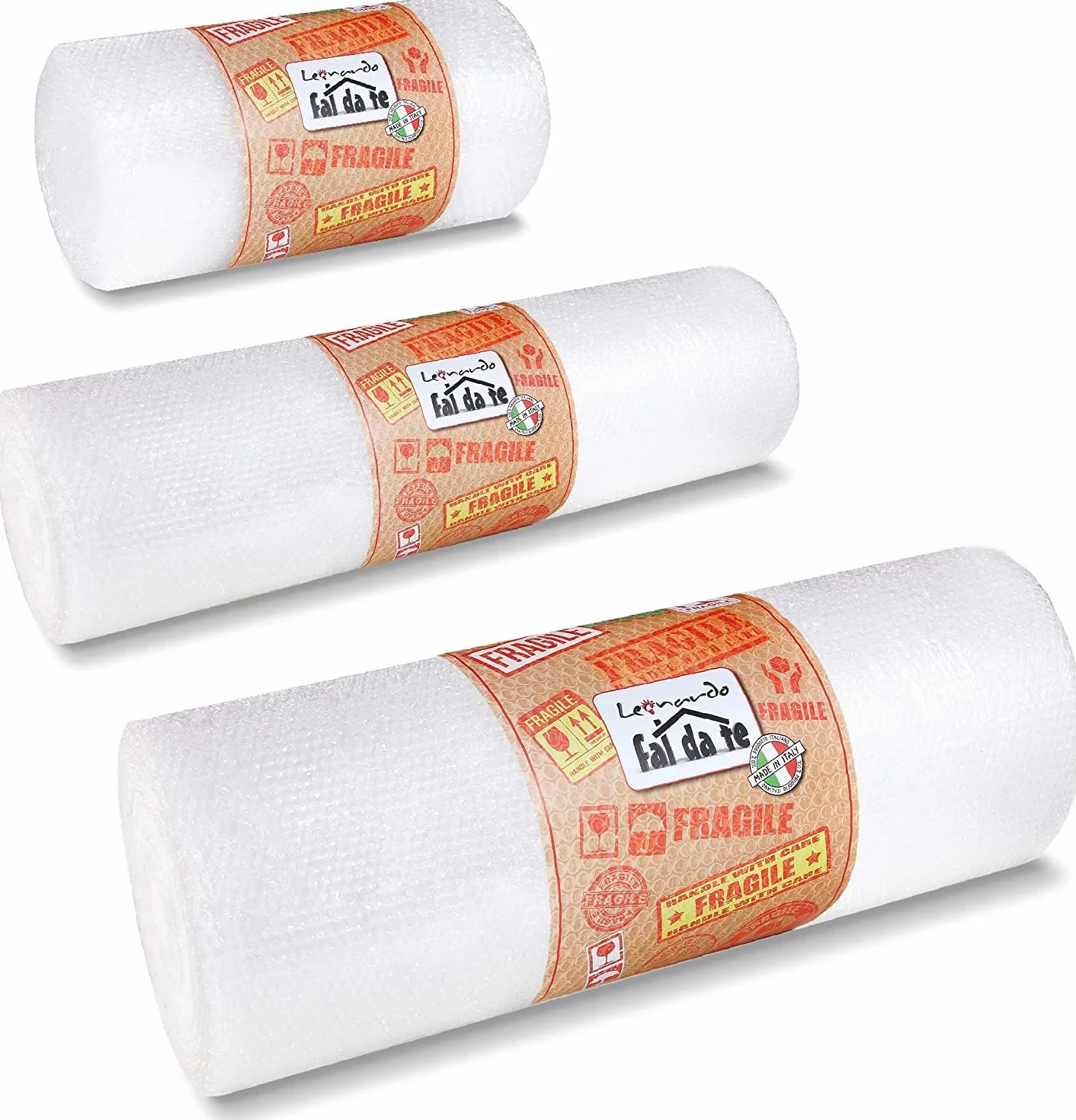 Leonardo Fai Da Te Pluriball a bolle d'aria 10 m x 50 cm pellicola imballaggio per porcellana oggetti fragili spedizione