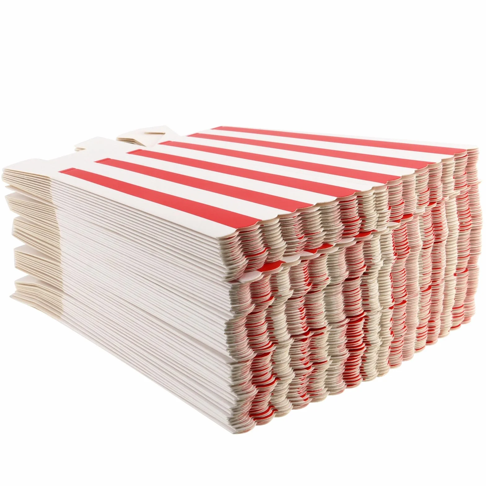 Classiche Scatole di Carta per Popcorn a Righe Rosse e Bianche, 120 Pezzi per Feste e Cinema