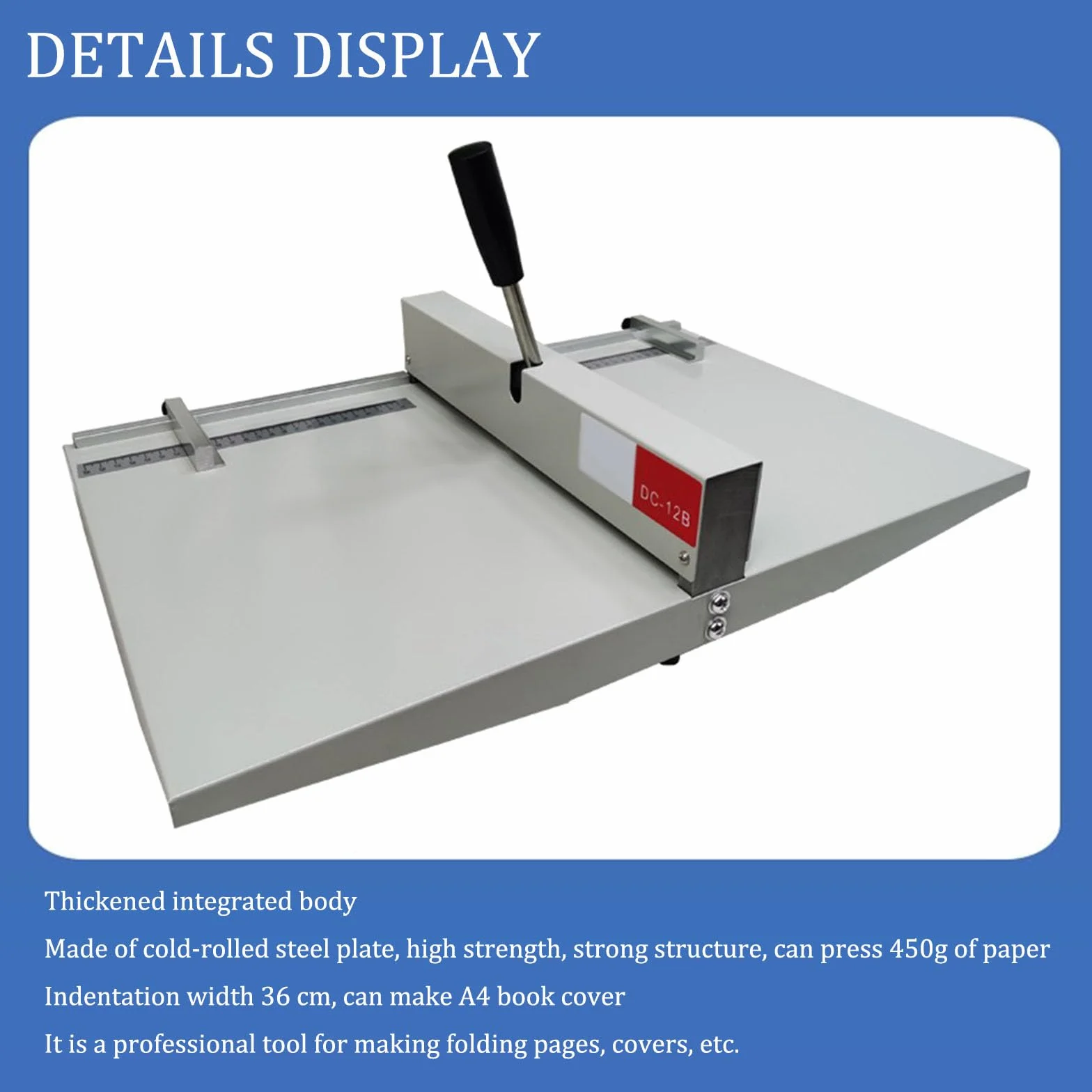 Cordonatrice Manuale per Carta,Cordonatore per lavori Pesanti con 2 dorsi magnetici,Strumento per cordonare cartelle di Carta A4/A3,Ufficio Commerciale Desktop Carta piegatrici Macchina per Carte