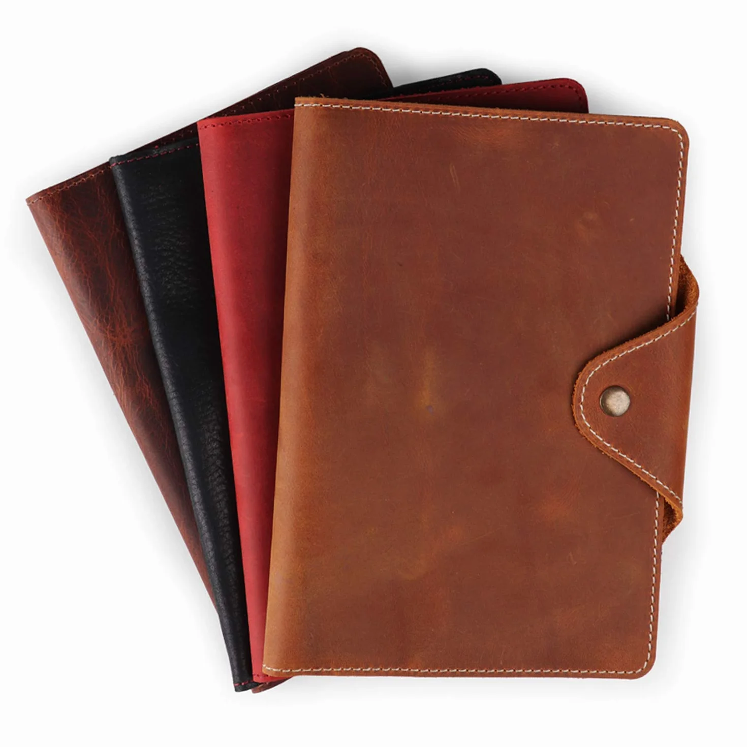 Londo Portfolio Vera Pelle Blocco Note Chiusura Scatto Cartella Elegante Funzionale