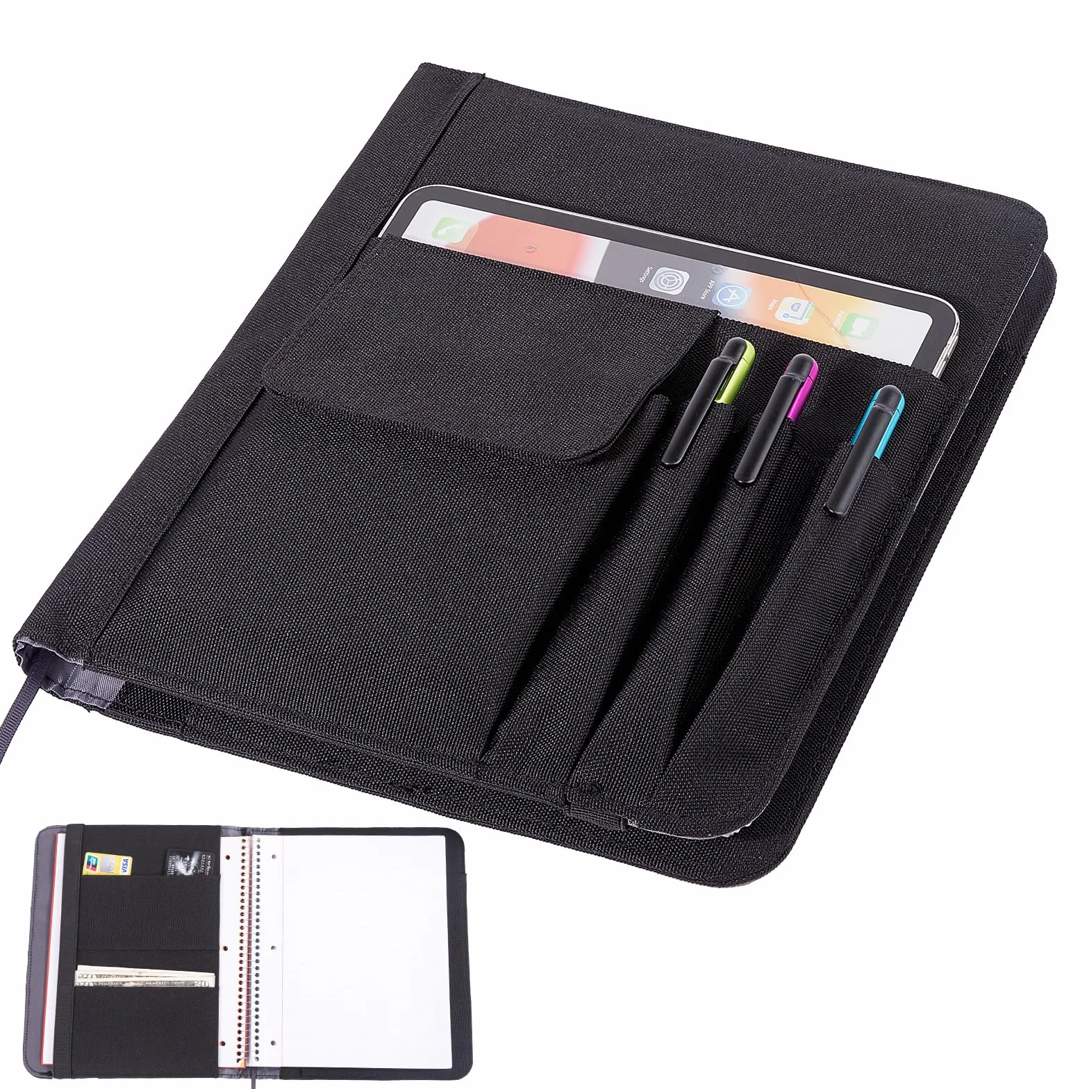 APOFFICE Custodia protettiva per quaderni da lavoro, organizer per quaderni, compatibile con Rocketbook Fusion, con passante per penna, porta biglietti da visita, tasca per accessori
