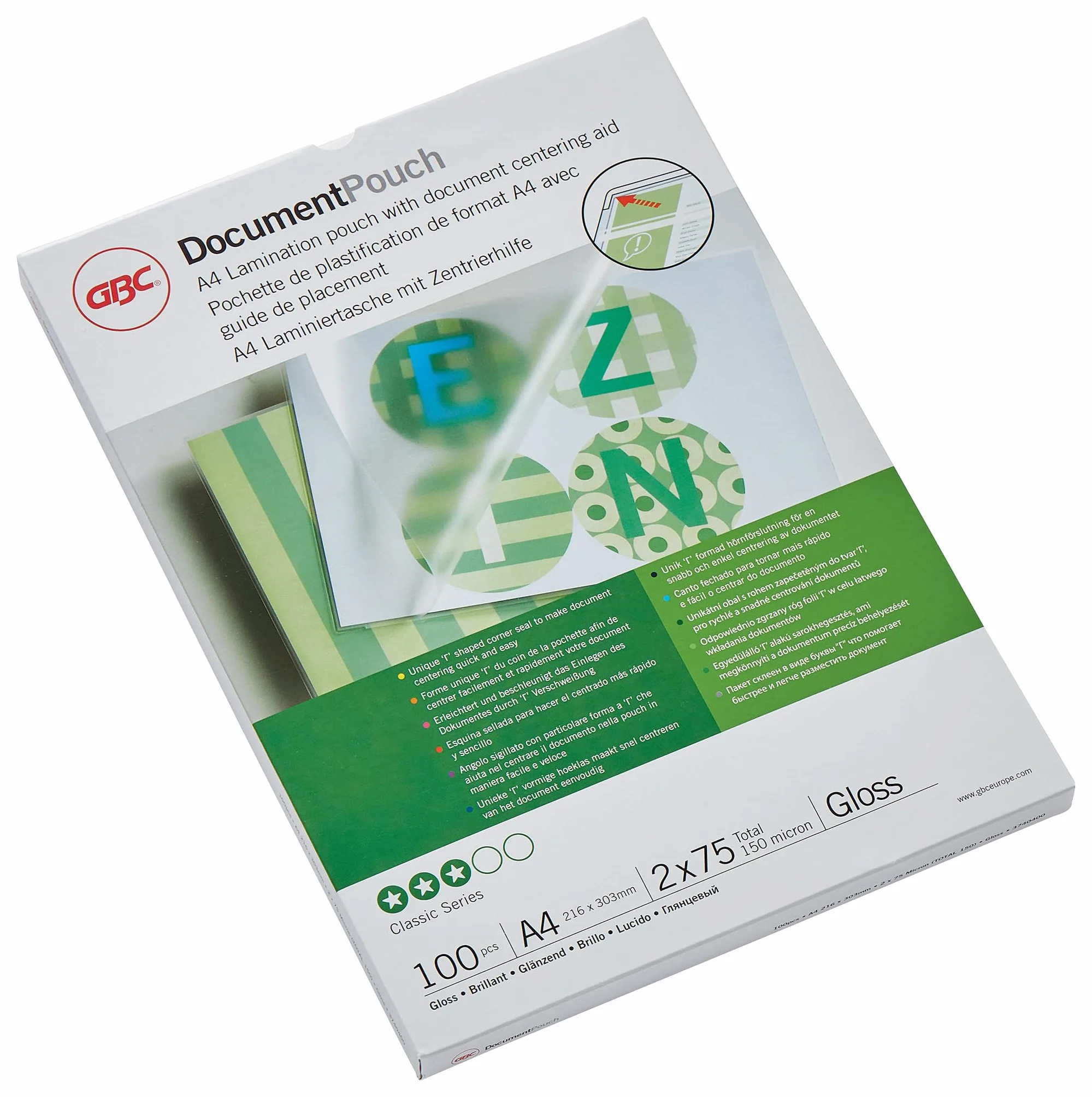 GBC Pouch plastificazione a caldo buste A4 2x75 micron lucida 100 pezzi