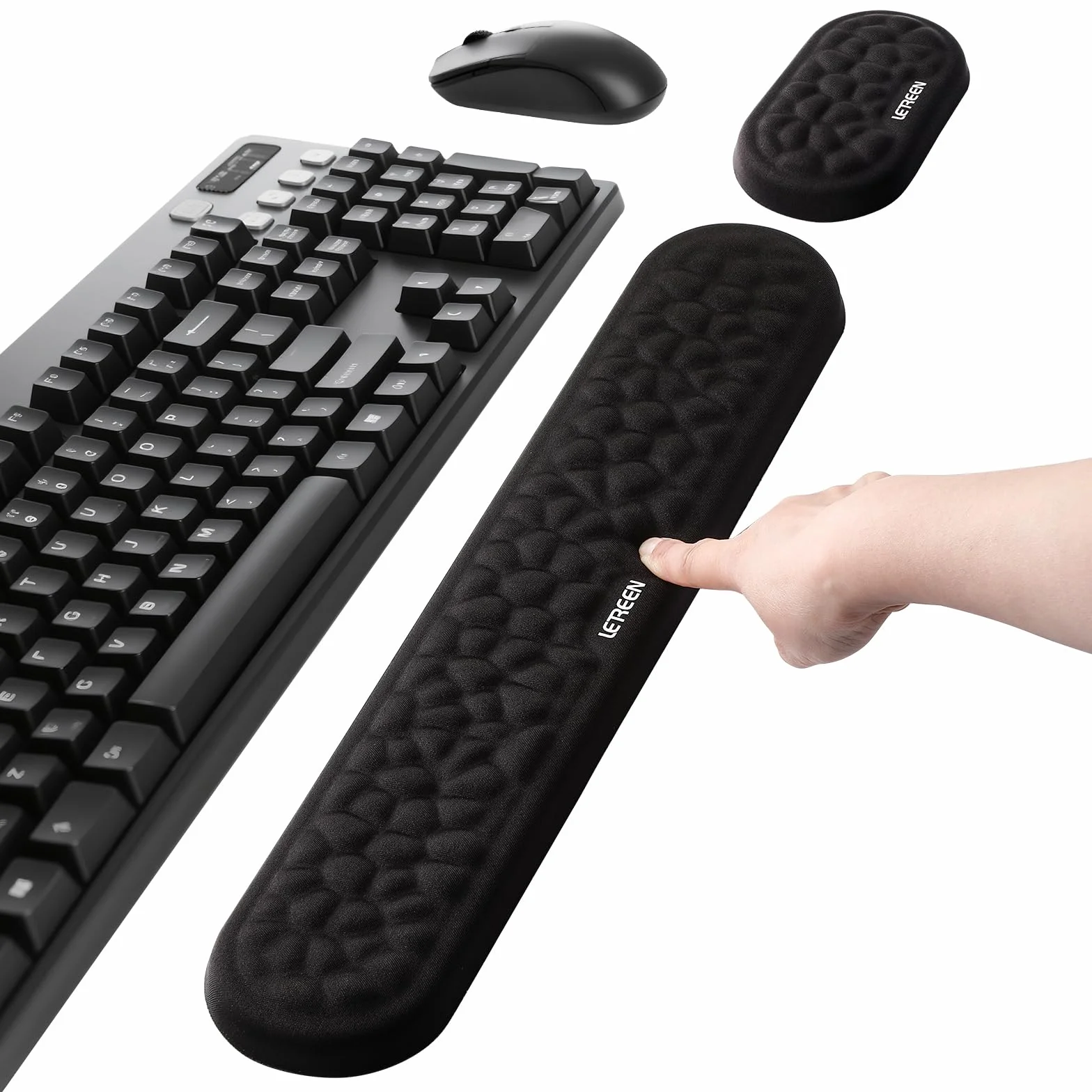 Poggiapolsi per Tastiera e Mouse con Memory Foam, Nero