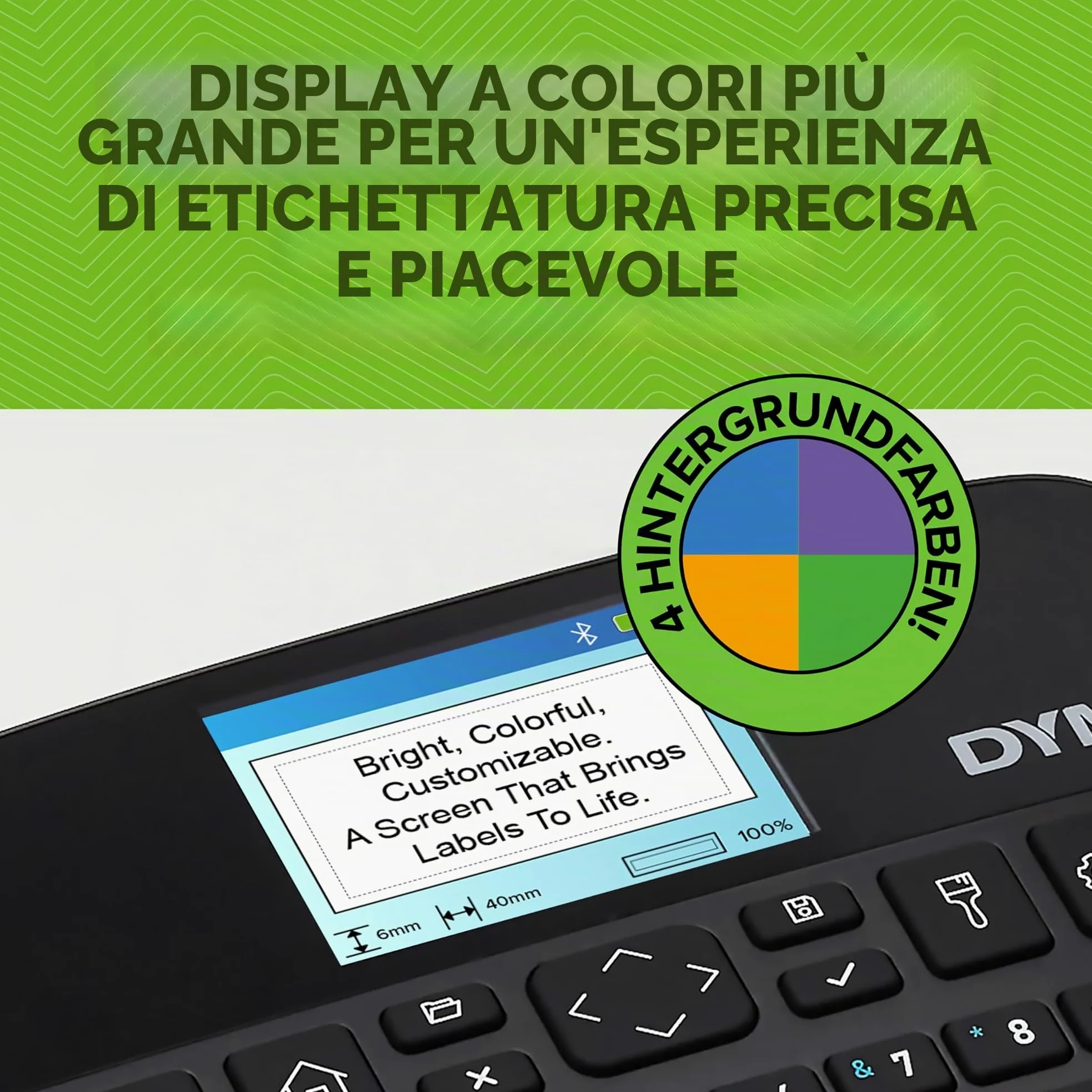 DYMO LabelManager Executive 640 CB - Etichettatrice compatta con tastiera QWERTZ, connettività Bluetooth e USB, compatibile con etichette D1