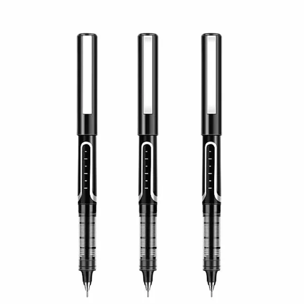Penne a sfera, punta fine da 0,5 mm, inchiostro gel liquido, ad asciugatura rapida, per scuola e ufficio (3 nero tipo B)