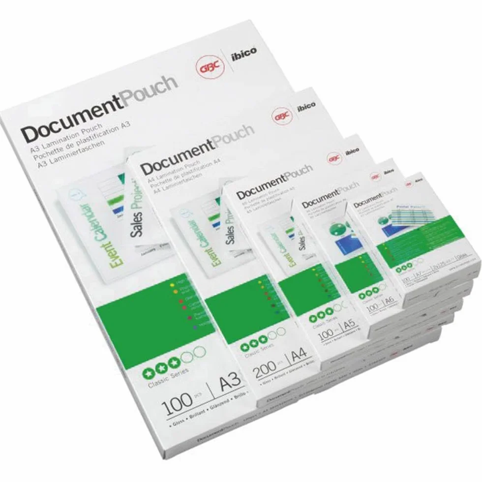 GBC Buste per Plastificazione A7 100 Pezzi 2x125 Micron Lucida