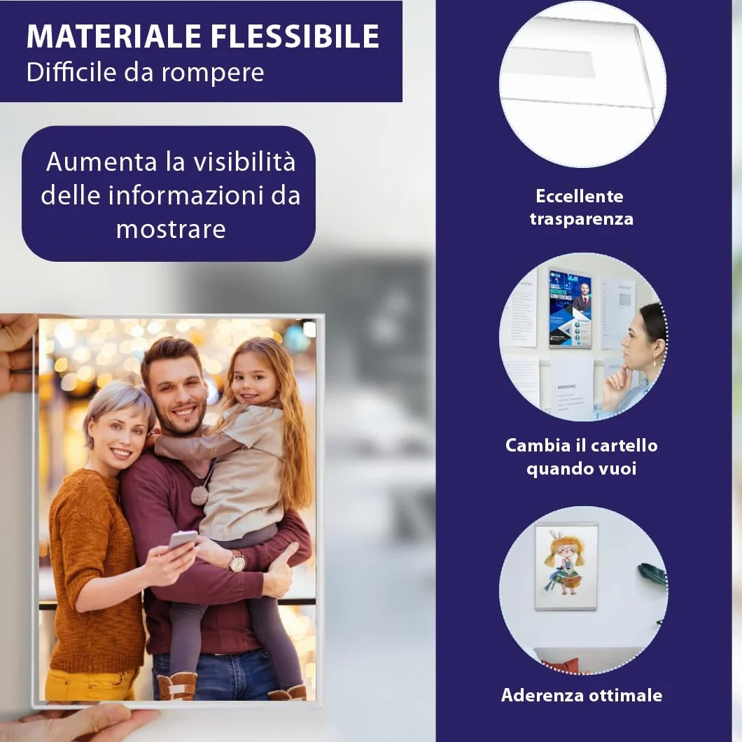 GOYAPRINT Supporto adesivo A4 verticali per poster e cartelli negozi ristoranti bar locali uffici