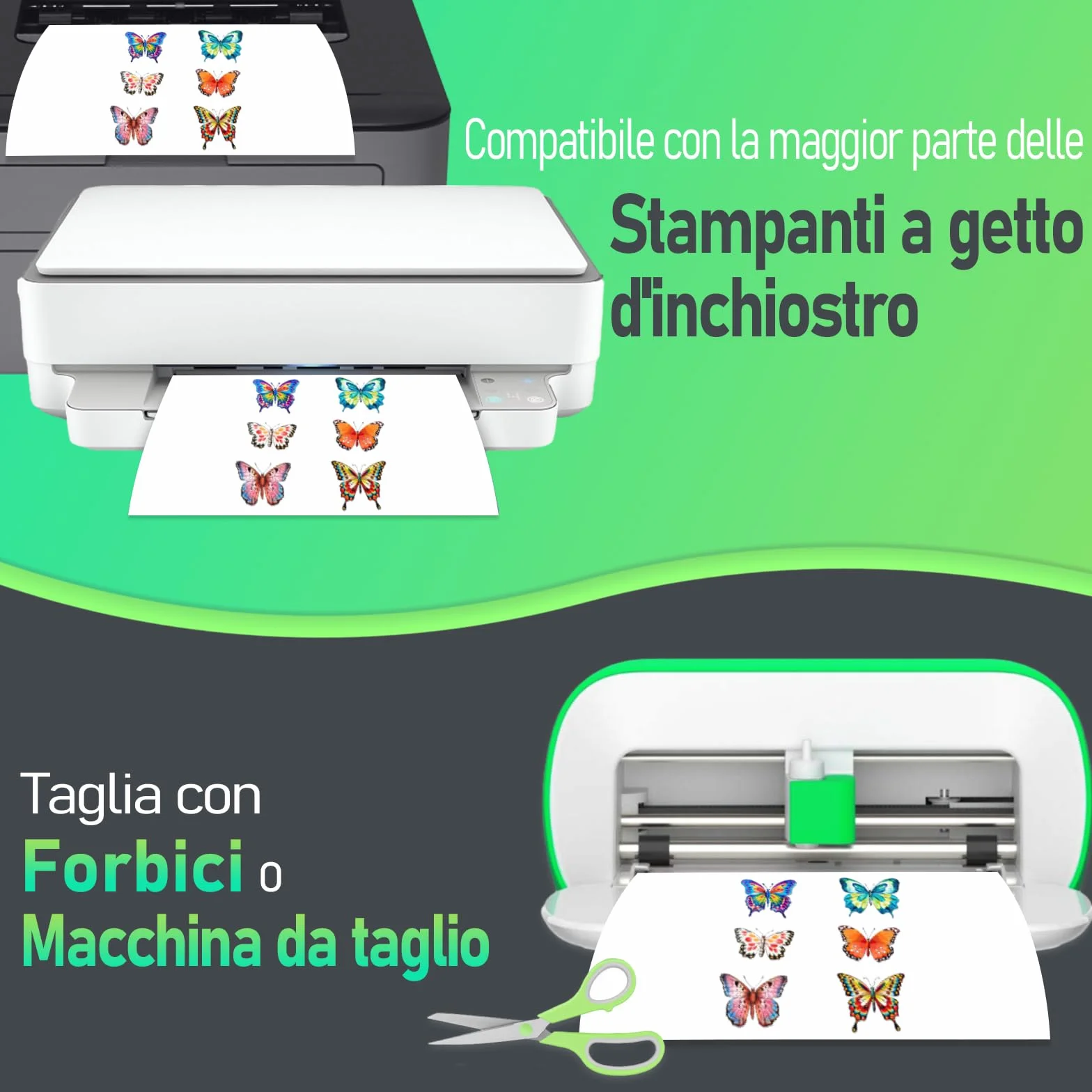 Carta adesiva vinile trasparente A4 297x210mm per stampante a getto d'inchiostro