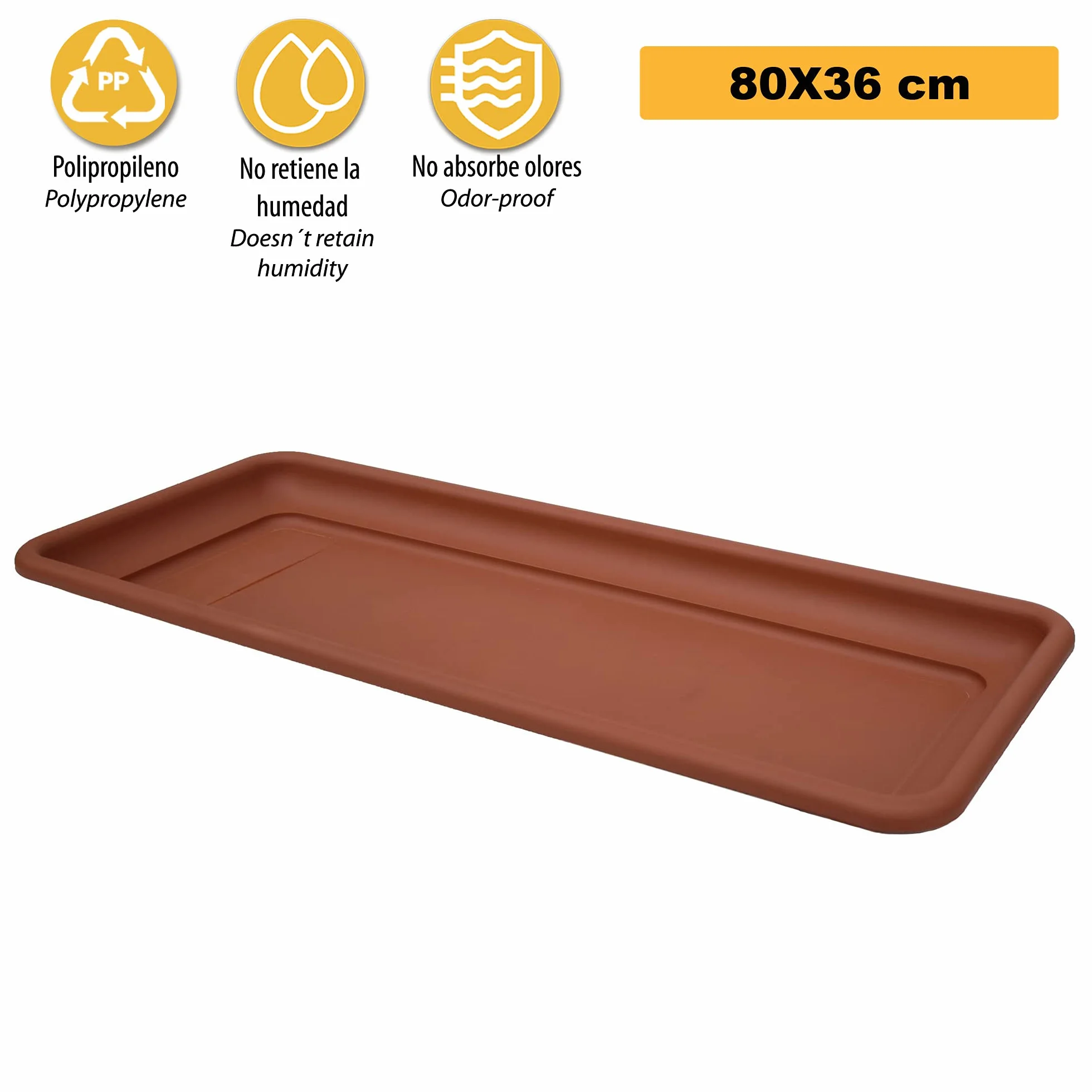 ZANVIC BANDEJA VULCANO TERRACOTA 80 X 40 X 4 CM