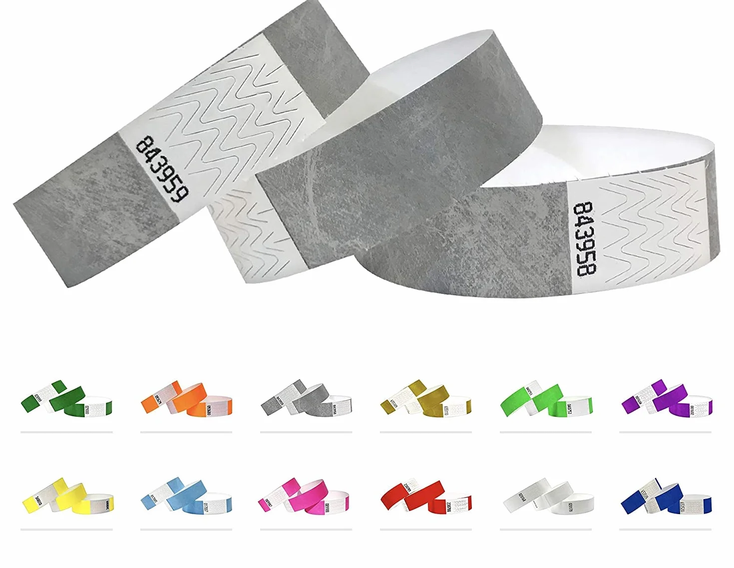 19 mm Wristbands Festival Braccialetti Argento 500 Pezzi