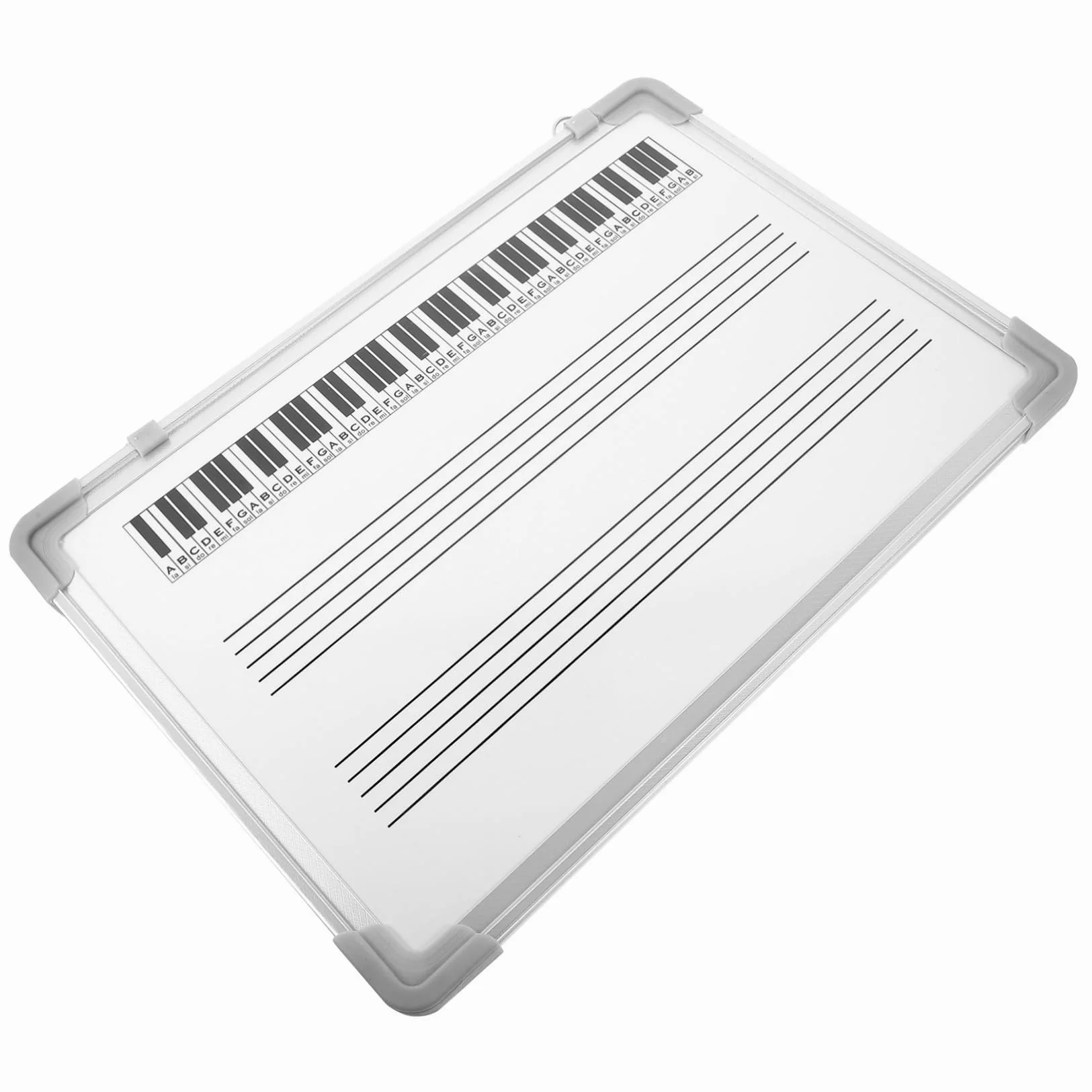 Veemoon Lavagna Musicale Staff Whiteboard in Metallo Verniciato 60X40Cm Doppia Superficie Cancellabile Resistente per Insegnamento Musicale a Scuola e Casa Supporto da Muro