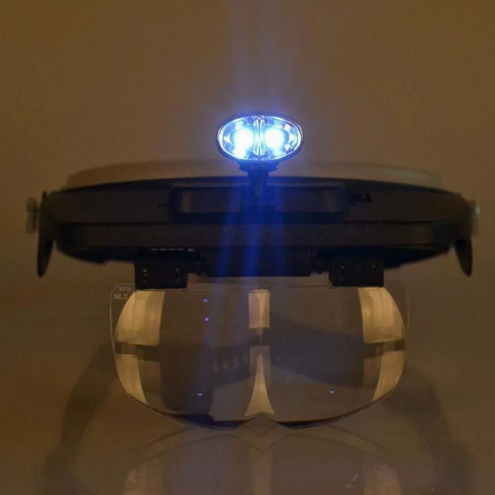 Lenti di ingrandimento, Lenti di ingrandimento per Hobby educativi, Lenti di ingrandimento ad Alta Potenza per Occhiali da Vista, montate sulla Testa con luci a LED 5X HD