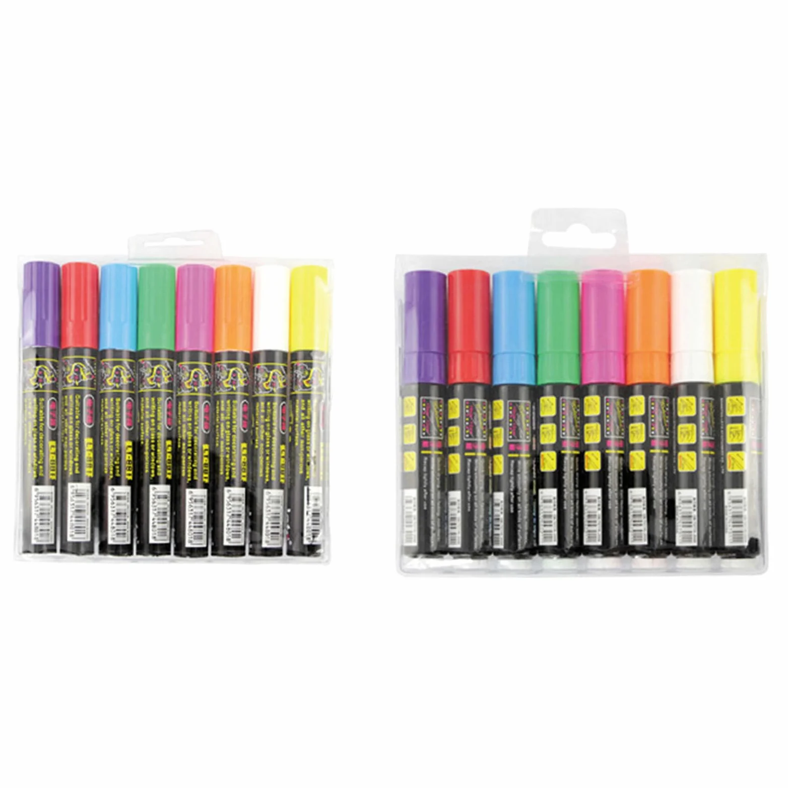 Set 8 pennarelli fluorescenti cancellabili a gesso solubile in acqua per scrivere disegni lavagna in vetro, set pennarelli cancellabili a LED in acrilico