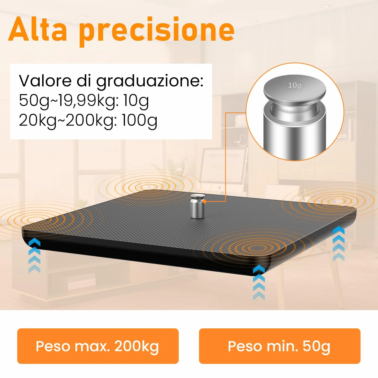 Bilancia Pesa Pacchi Digitale 200kg Professionale con Display LCD da Parete