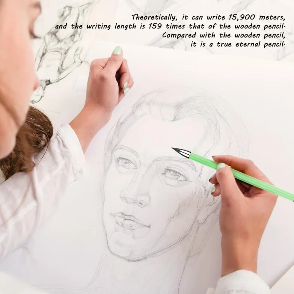 Vicloon Matite perpetue con gomma 7 pezzi punte di ricambio per scrivere e disegnare