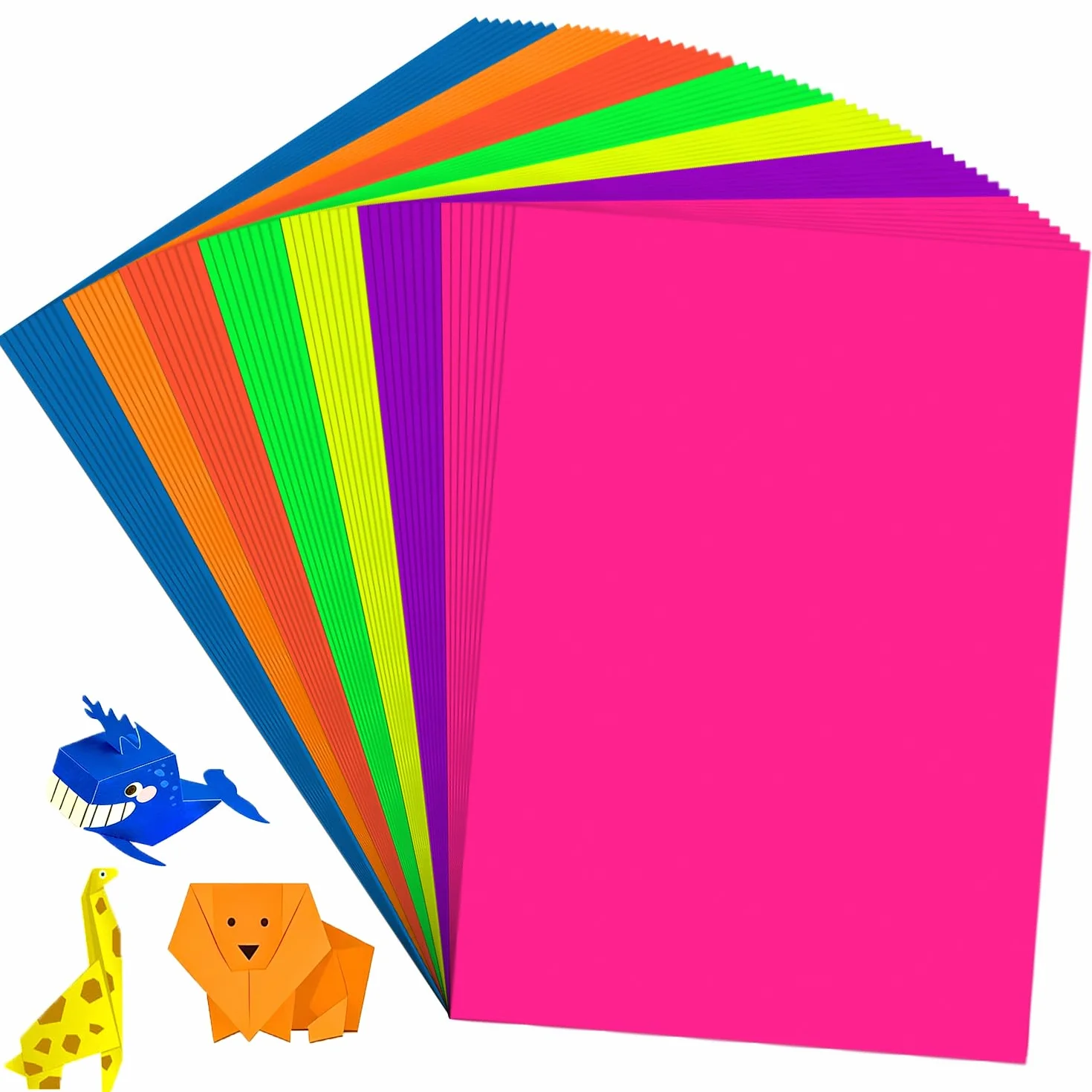 Cartoncino A4 250 g/m² Neon 56 fogli Set 7 colori per ritagli