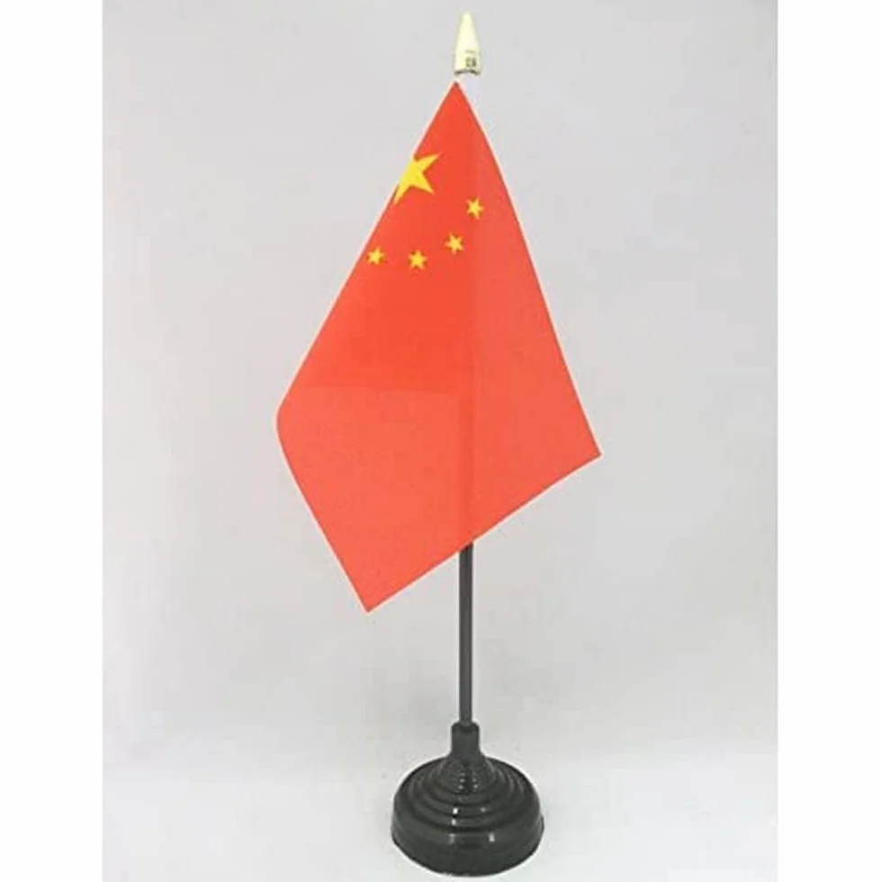 AZ FLAG Bandiera da Tavolo Cina 15x10cm Punta Dorata