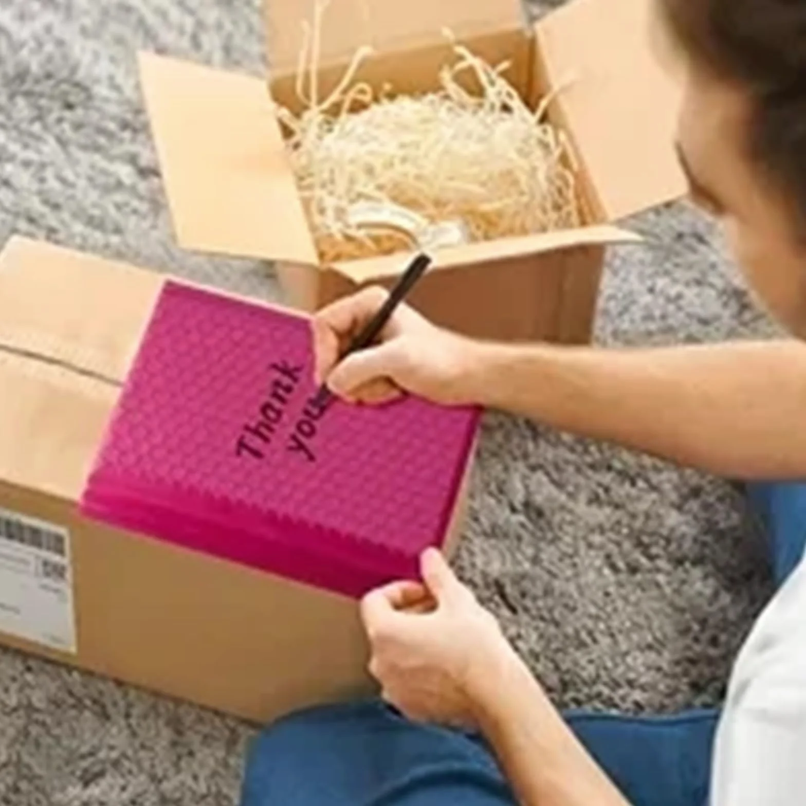 Buste Imbottite 100pcs Bubble Mailer Bubble Padded Mailing Envelopes Mailer Poly For Packaging Self Seal Shipping Bag Bubble Padding (Color : Light pink, Size : 13 * 15cm)