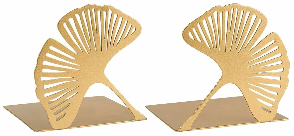 Moses. Libri_x Gingko Set di 2 Fermalibri Decorativi in Metallo Dorato Look Cut-Out