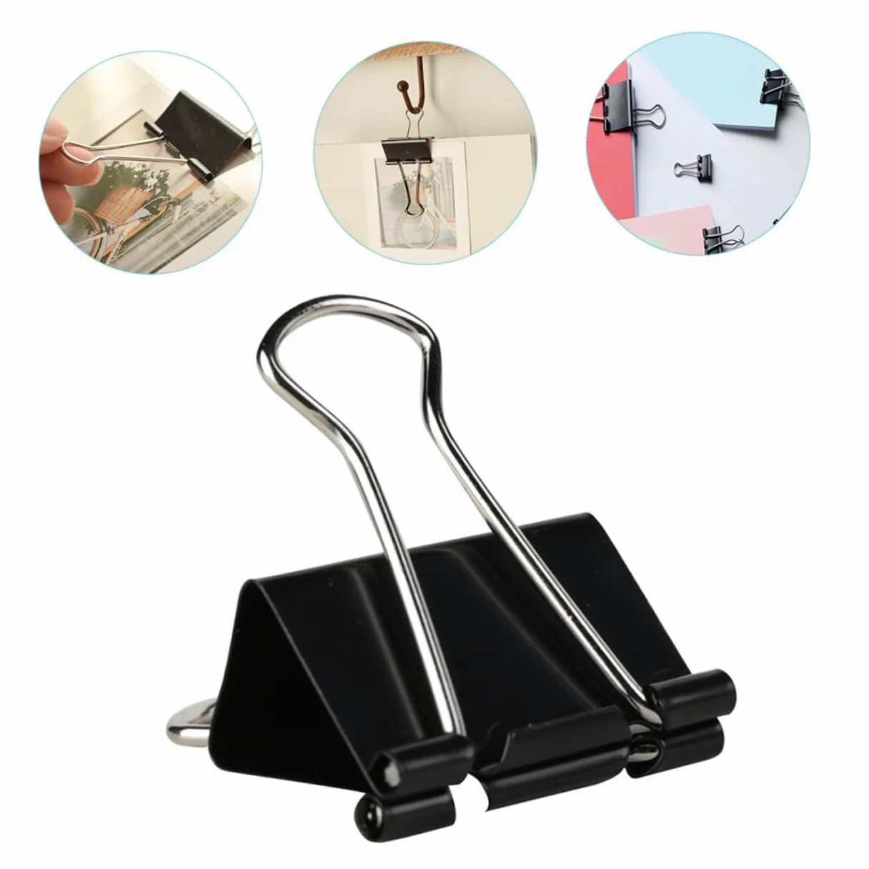 Fermagli Ufficio Binder Clips Neri 36pezzi in Ferro per Fogli | Raccoglitori Documenti Ufficio, Oggetti Scuola e Cartoleria Scuola, Clip Lenzuola, Festa Scuola Decor