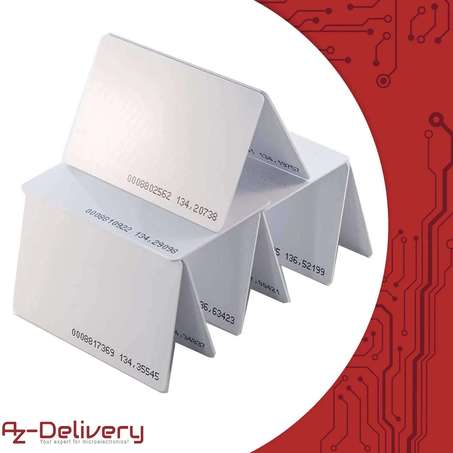 AZDelivery 30 x RFID Card Keycard 125kHz Transponder bianco compatibile con Arduino