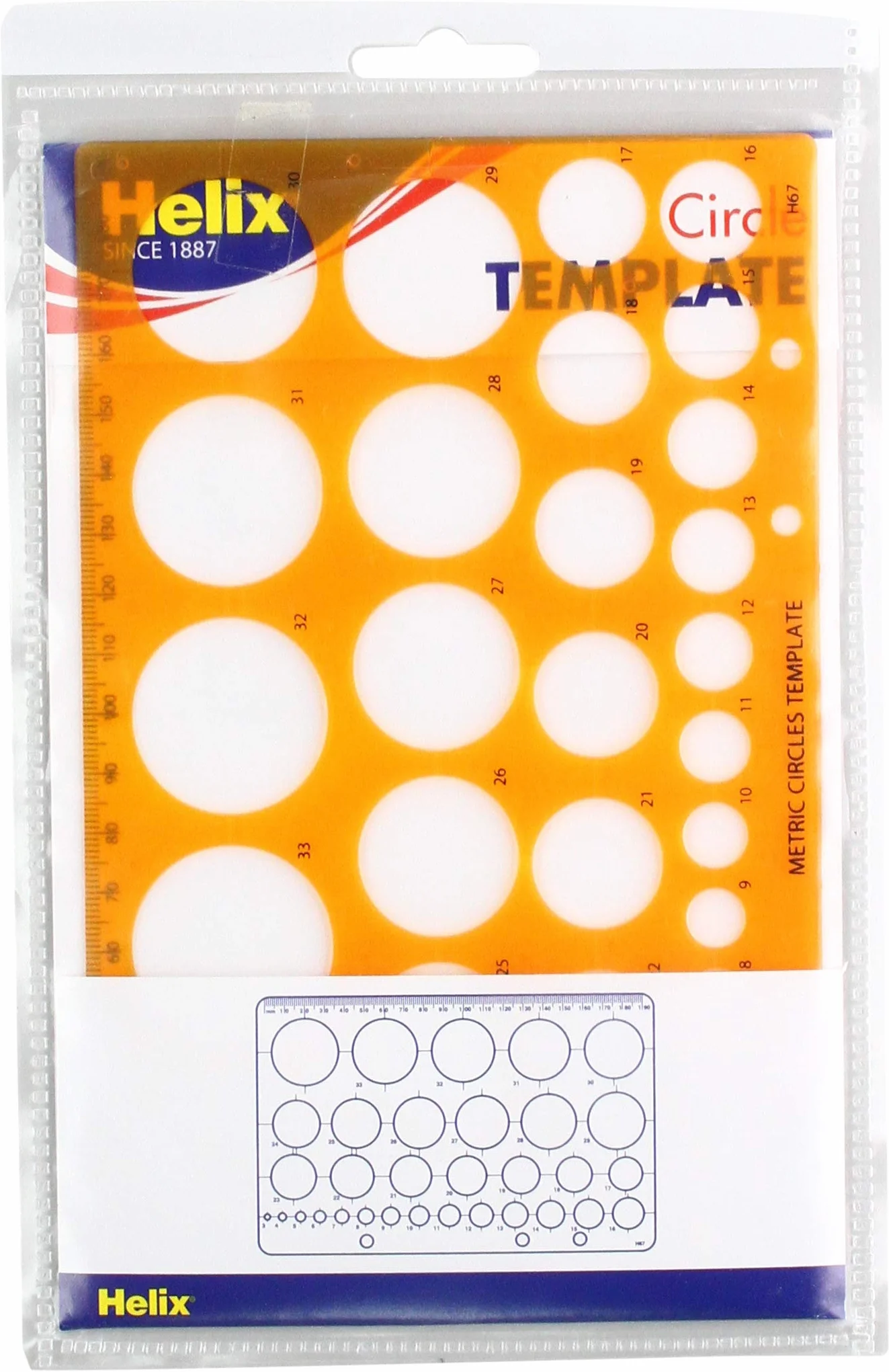 Maschera stencil Helix Circle 30 cerchi arancione