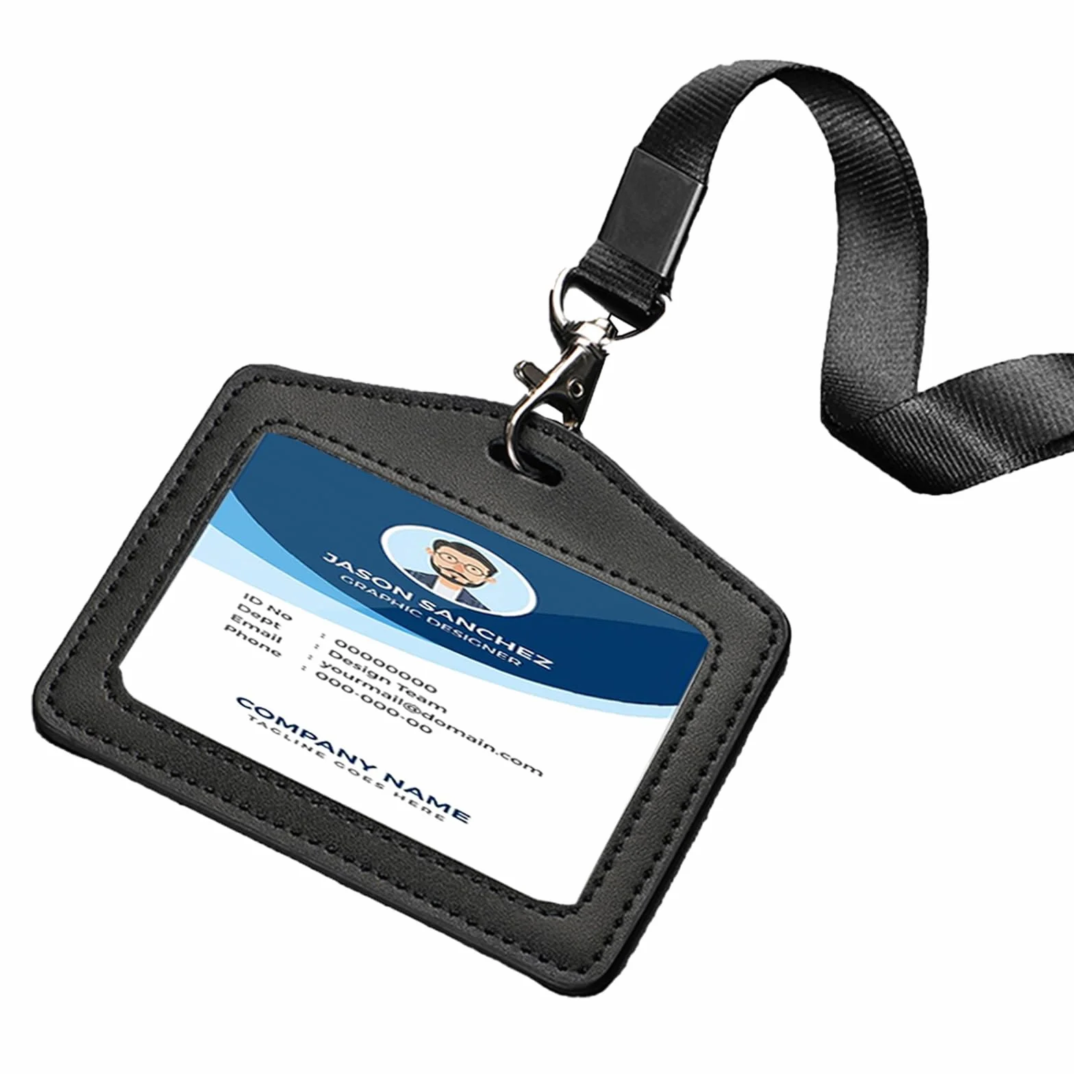 Porta Badge da Collo PU Cordino 1/2 Meekye Set per Carte di Credito ID Lavoro