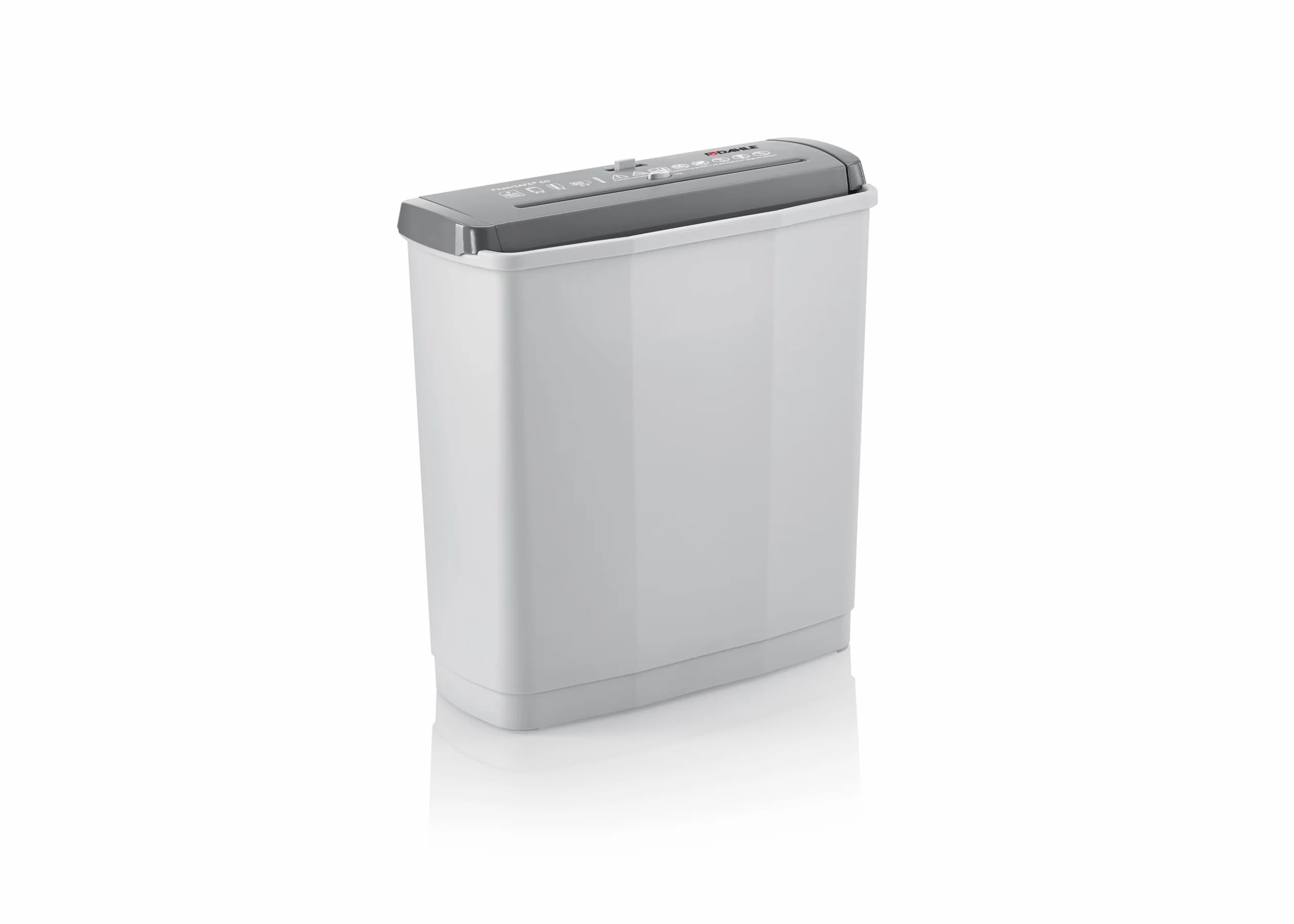 Dahle PaperSAFE PS 60 distruggidocumenti (6 fogli, livello di sicurezza P2, taglio a strisce, privo di olio e manutenzione, 11 litri), grigio