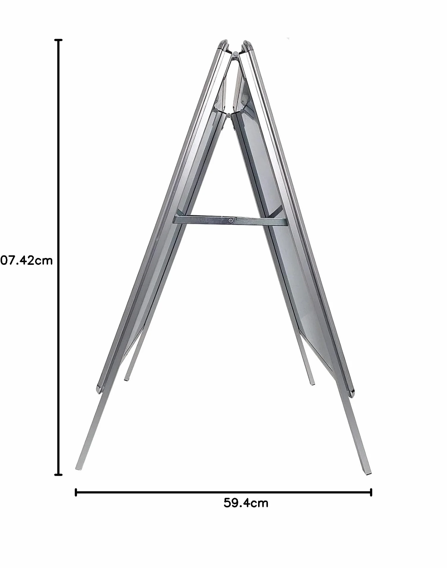DisplayLager, qualità danese – Cavalletto pubblicitario dal bordo in alluminio con 2 pannelli in APET per 2 poster (su entrambi i lati), resistente alle intemperie, per marciapiedi (A1)
