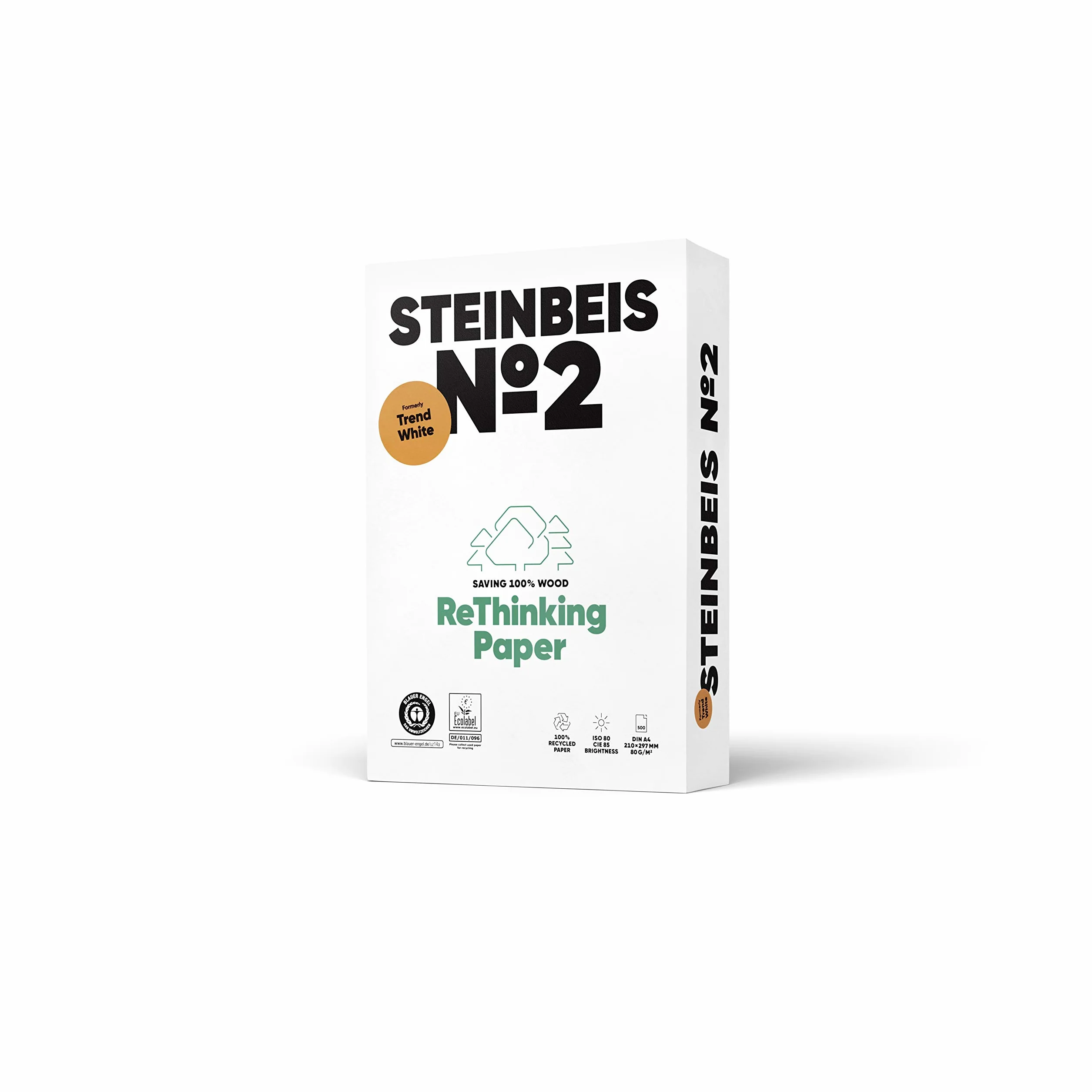 STEINBEIS N°2 TRENDWHITE Carta Riciclata A4 80g Risma 500 Fogli